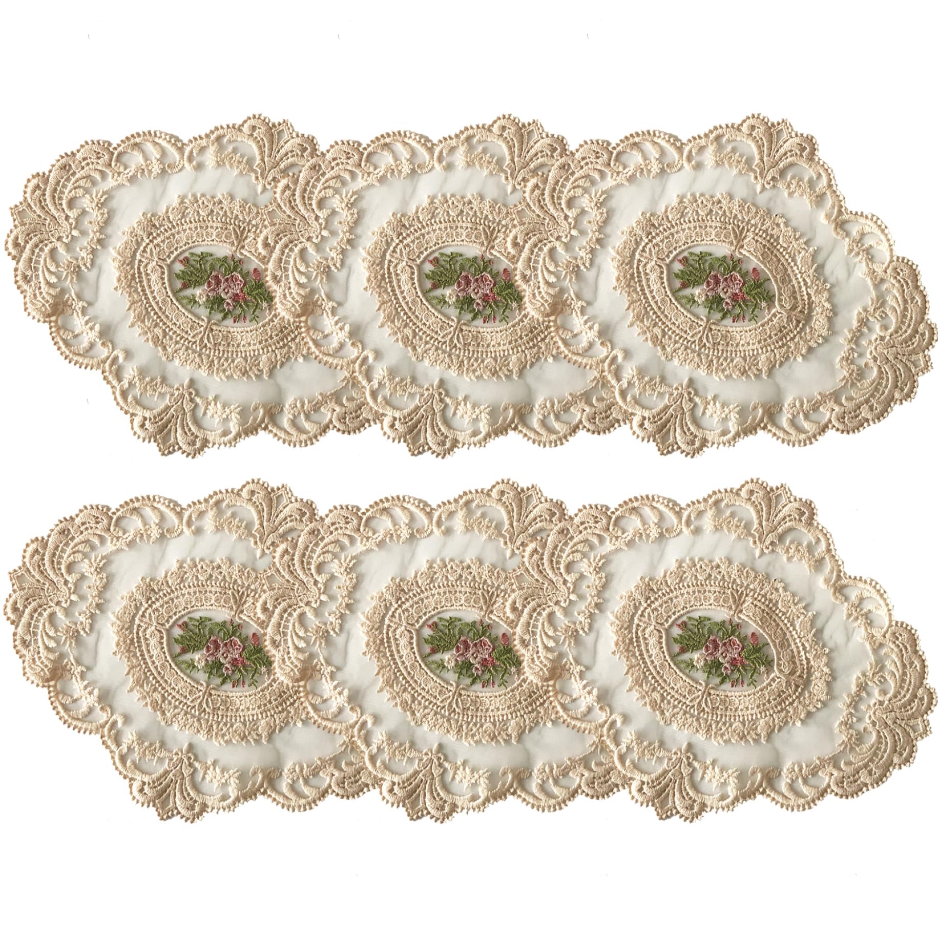 Tapis à manger creux brodés haute finition en dentelle style vintage pour réception