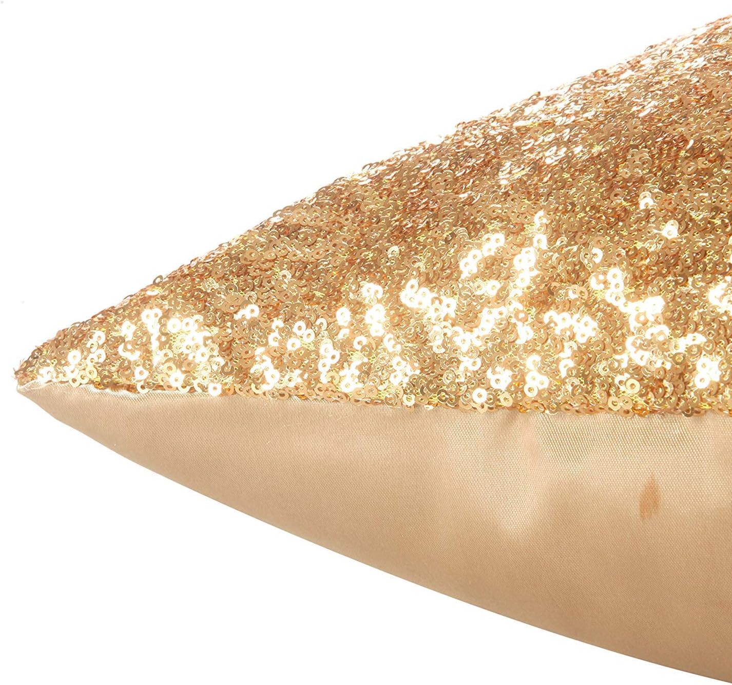 Sequin Throw Pillow Covers,Shiny Sparkling Comfy Satin Cushion Covers,Decorative Pillowcases for Party/Christmas/Thanksgiving/New Year(16" x 16") (Gold, 4)