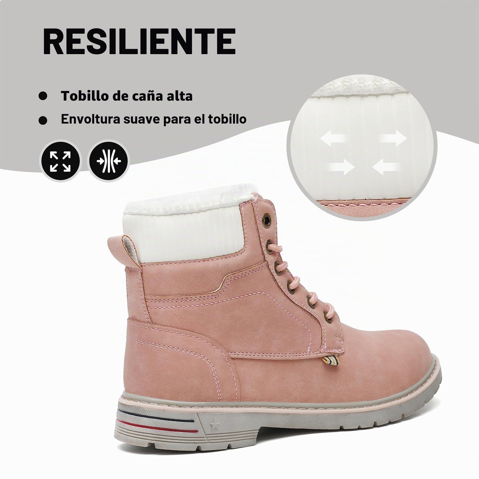 Mishansha Botas de Nieve Hombre Mujer Invierno Rosa Gr.37