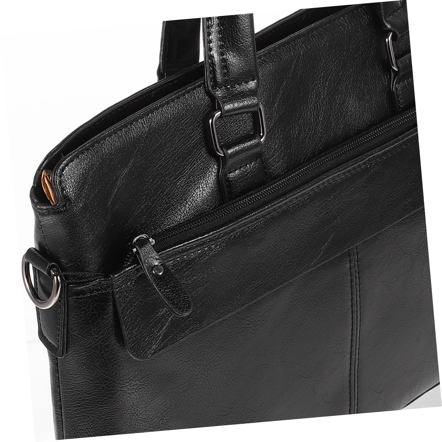Aktentasche aus Pu Leder für Herren, Business Handtasche Schwarz