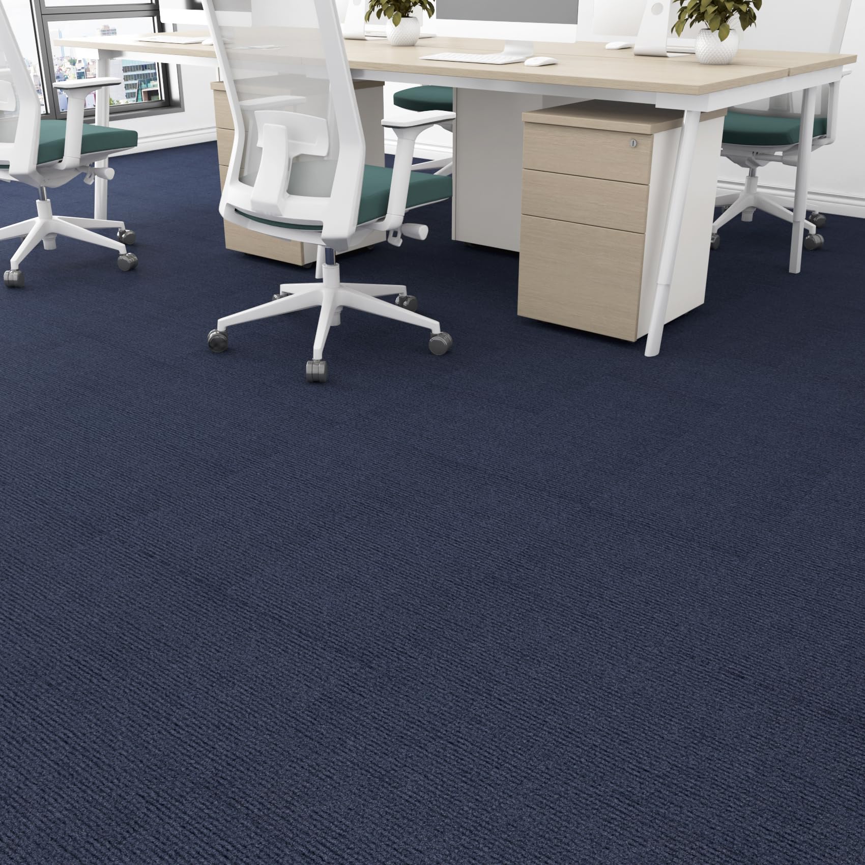 Livelynine Moquette Adesiva Pavimento Blu Scuro Moquette Pavimento Camera Soggiorno 30x30CM 32-Piastrelle Antiscivolo Piastrelle di Moquette Adesive per Ufficio Commercio Quadrotte di Tappeto Blu