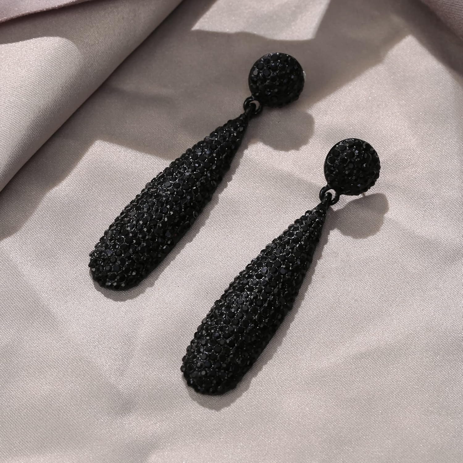 EVER FAITH Rhinestone Statement Earrings Round Crystal Chandelier Dangle Drop Pierced Earring for Women Formal Wedding Bridal Prom - Image 3