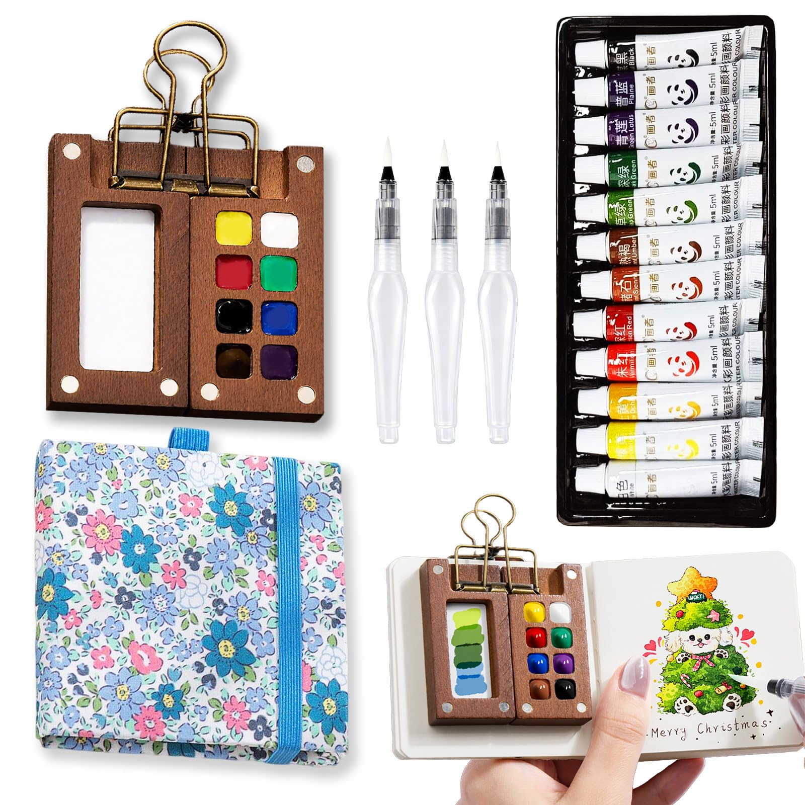 Mini Watercolor Paint Set, Travel Portable Palette for Sketching