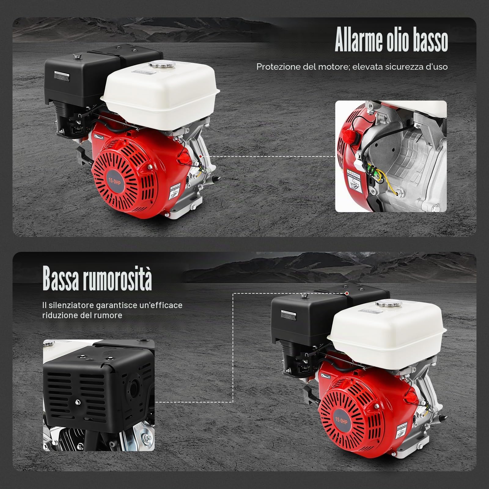 Motore a benzina a 4 tempi, 15 CV 420 CC, con sistema di raffreddamento ad aria, motore a 4 tempi, 3600 giri/min, con serbatoio del carburante, motore industriale per Go Kart/Minibikes