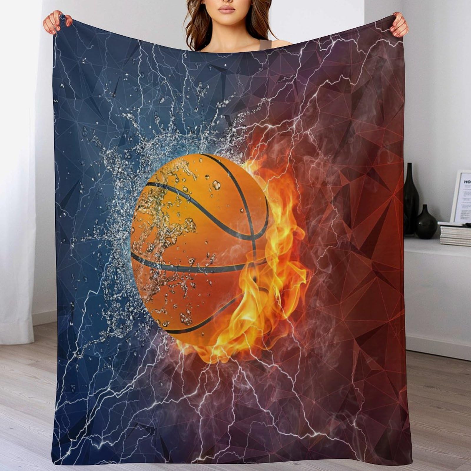 Plaid basket-ball couverture polaire douce pour réchauffer vos soirées cinéma sur le canapé