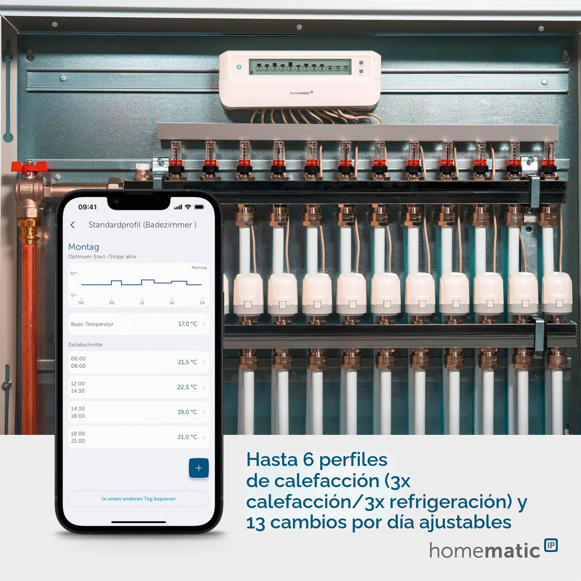 Homematic IP Smart Home 153621A0 - Controlador de calefacción por Suelo Radiante (12 Compartimentos, Control Digital, con o sin aplicación)