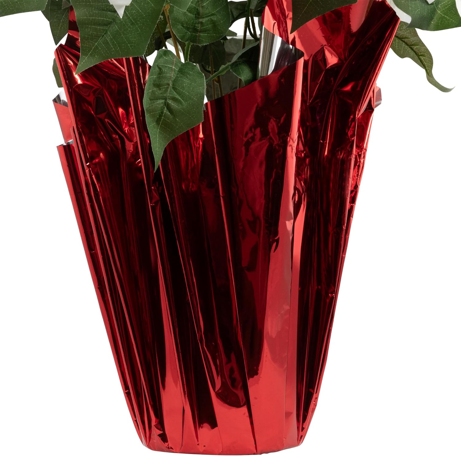 Northlight Artificial Christmas Poinsettia in Wrapped Base - 26" - White