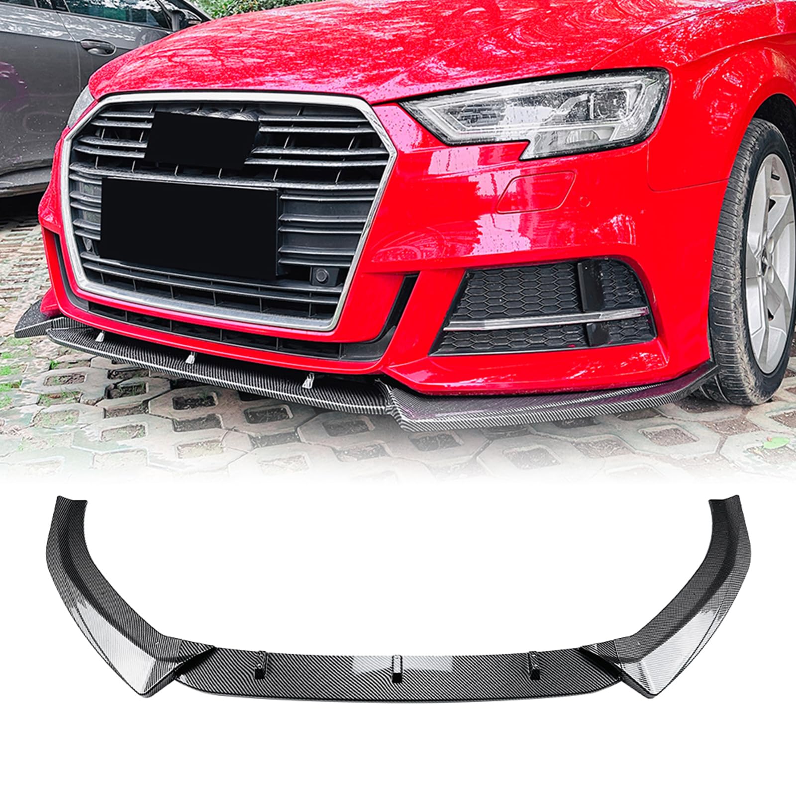 Przedni spojler samochodowy z dzielnikiem wargi do Audi A3 S3 8V Sline 2017-2020