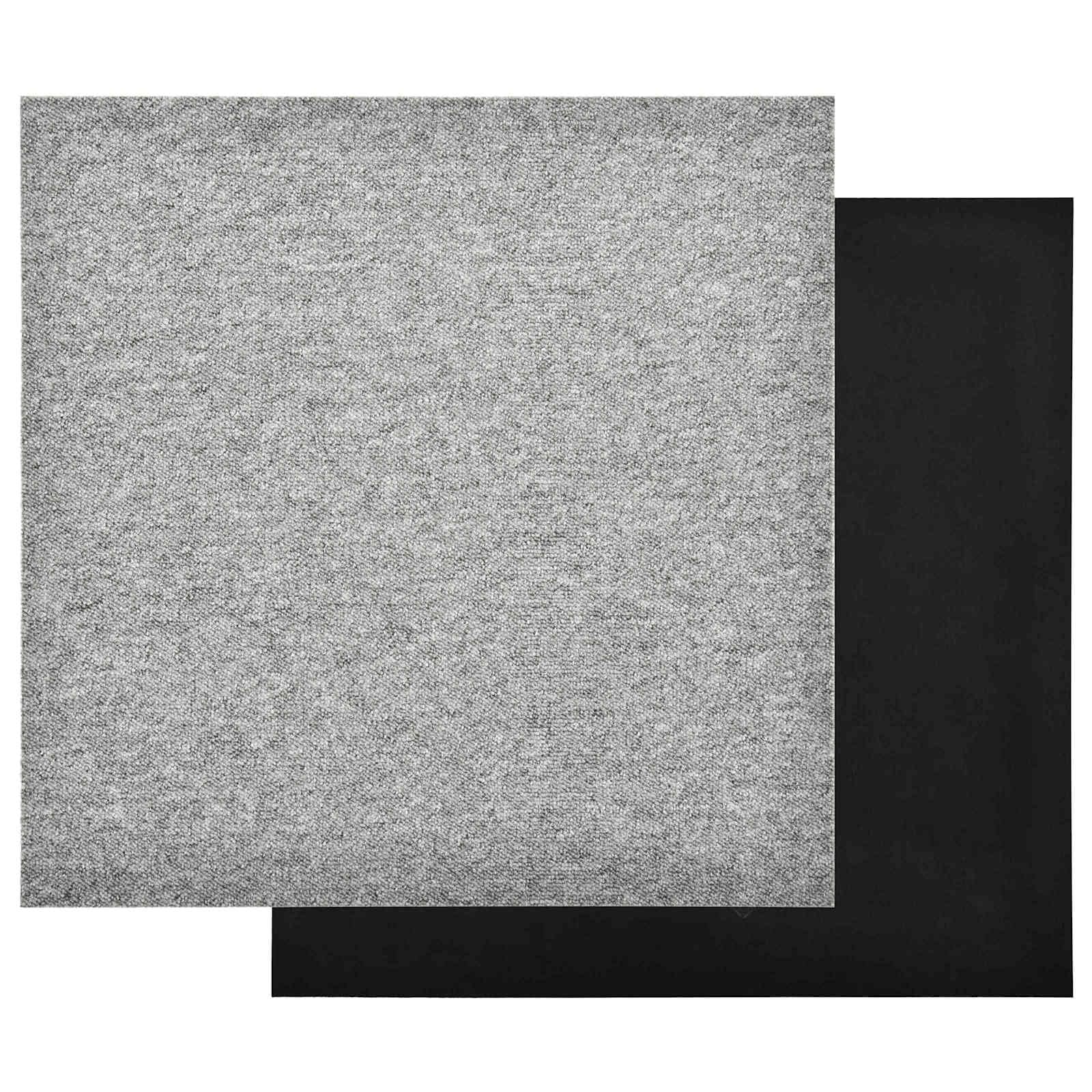 Teppichfliesen Set 20 Stück Hellgrau - 50x50 cm Teppichboden Quadratisch Modul Teppich Fliesen für Innenbereich, Nadelfilz Teppichmatten Auslegeware Büro Wohnzimmer Bodenbelag