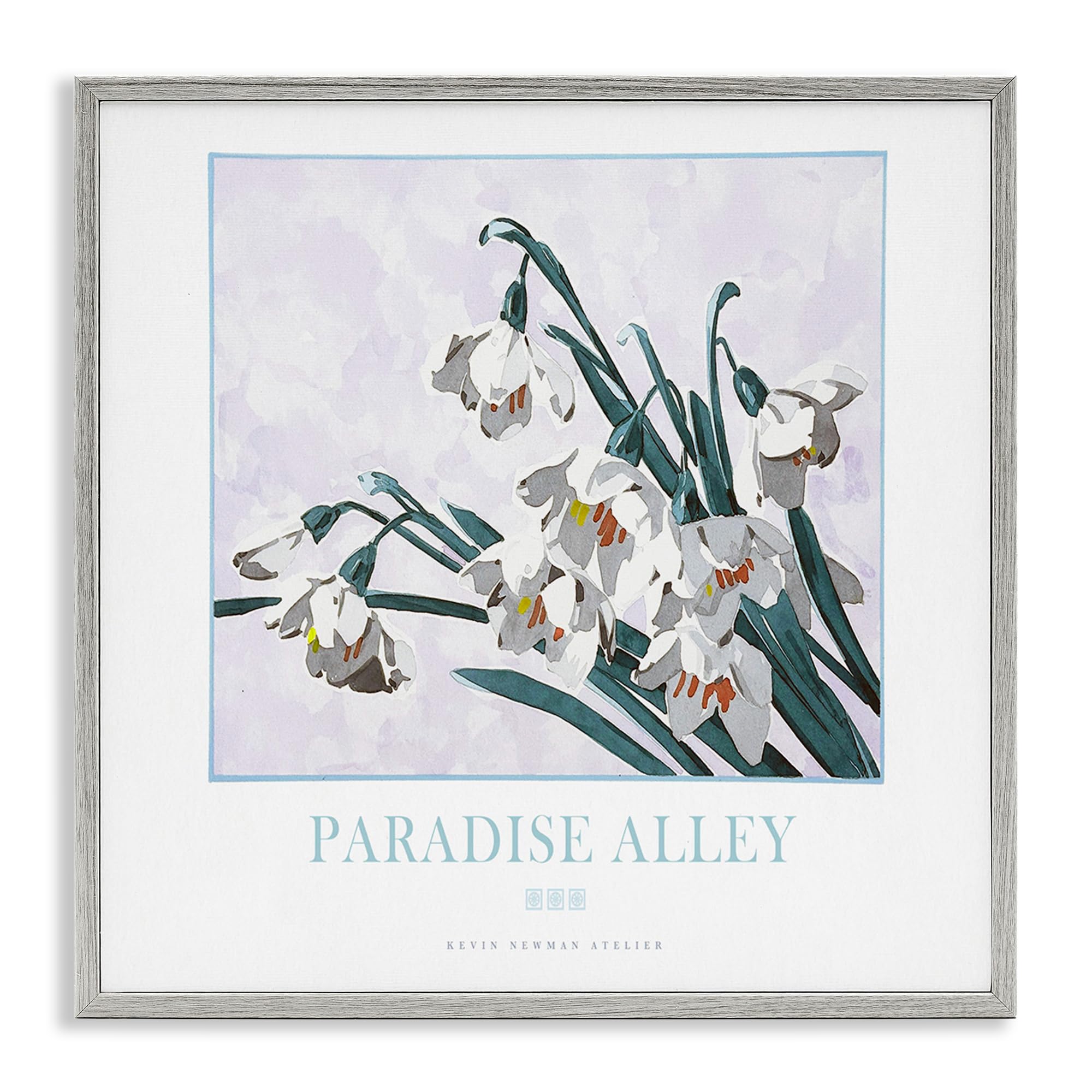Stupell Industries 'Paradise Alley White Spring Blooms', Framed Giclee Art, Gray, 24 x 24 Inches, Easy to Hang and Sturdy, Made in USA, by Jadei Graphics