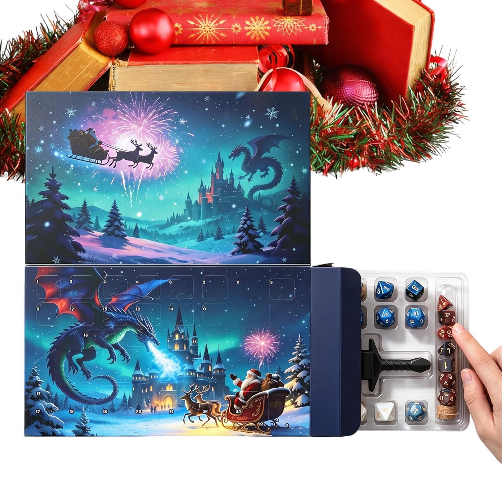 Coffret Calendrier de l'Avent de dés 24 Jours Halloween Noël Avent