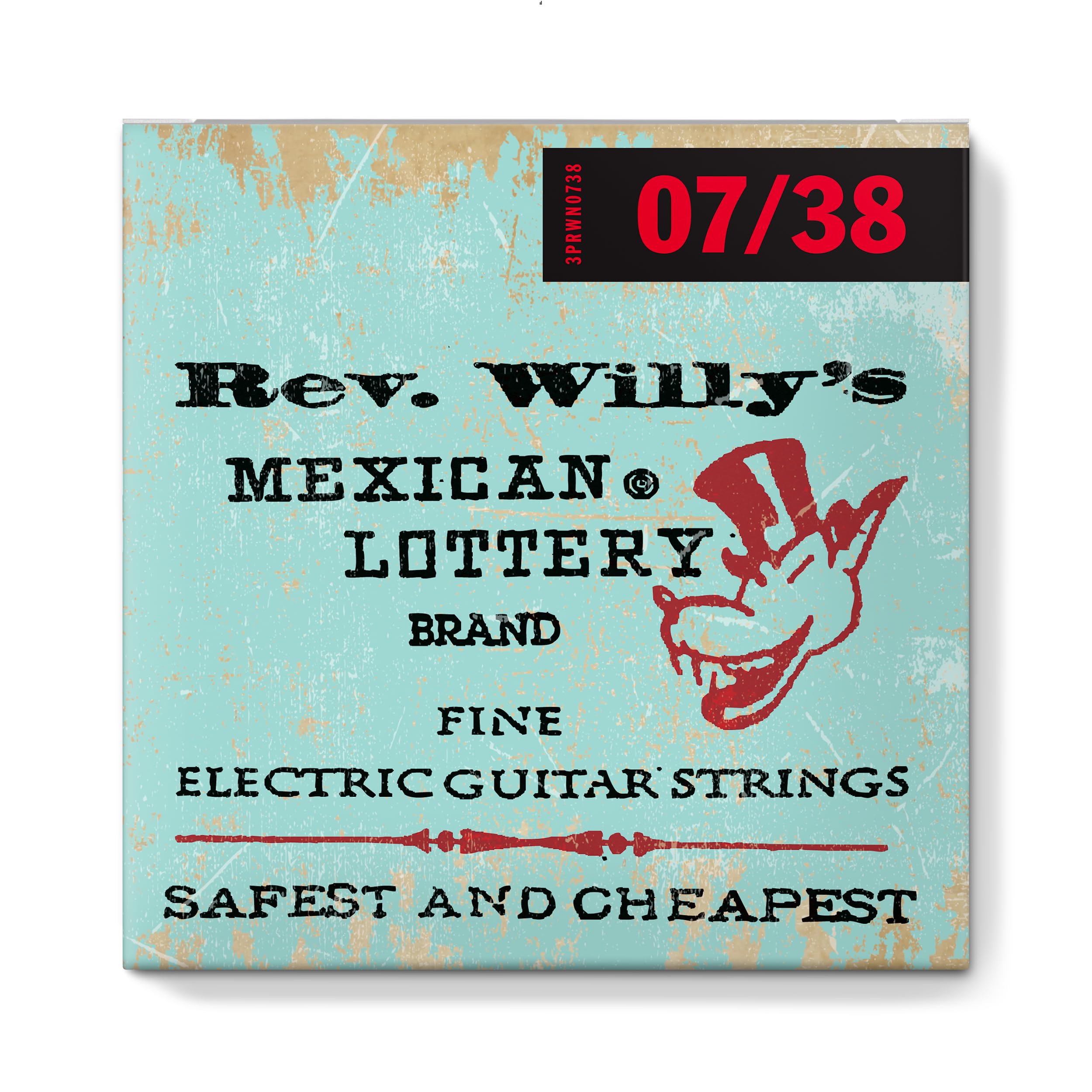 Billy Gibbons Custom Rev Willy's Guitar Strings 07-38, Blue, Red