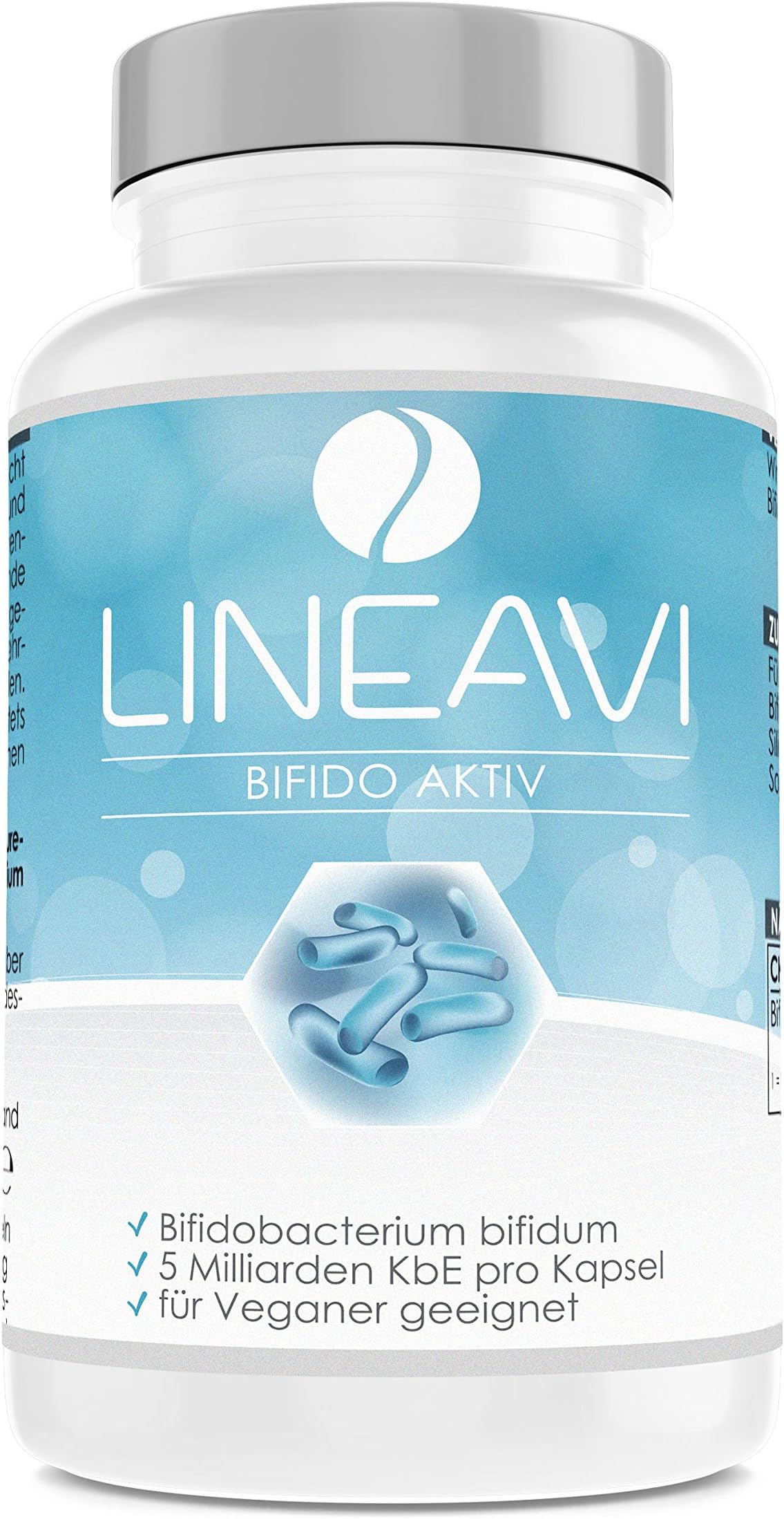 LINEAVI Bifido Active, 5 Billion Active CFU, Contains lactobacilli of The Species Bifidobacterium bifidum (Bifidobacteria), Made in Germany, 90 Vegan Capsules (3-Month Supply)
