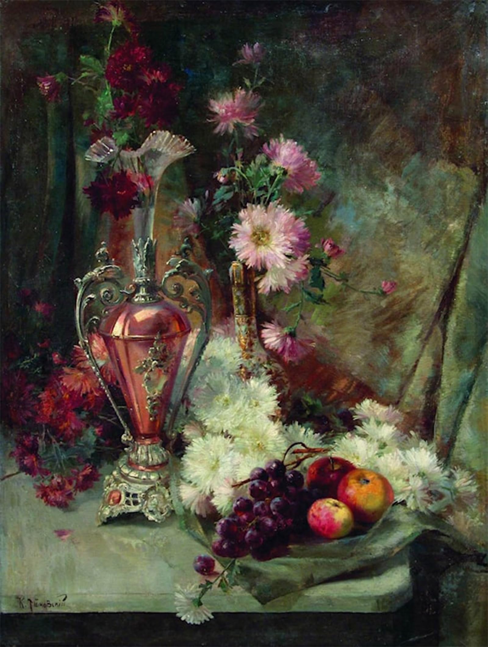 SERENDIPITP Abstract Painting Mural Print Picture Wall Decor Painting Still Life Konstantin Yegorovich Makovsky Vintage Wall Artwork for Home Decor 60x90cm