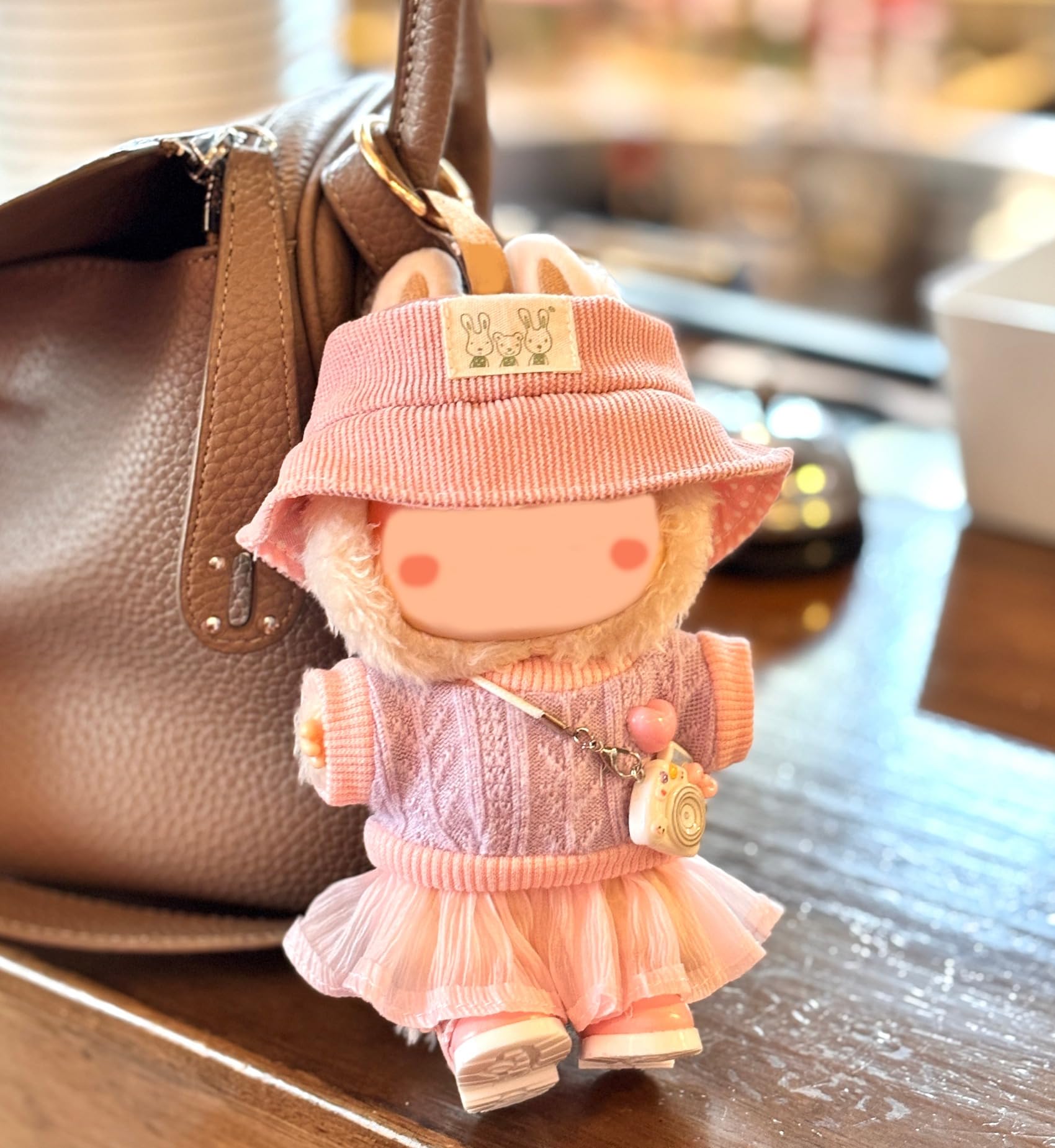 Conjunto de 5 piezas de 6.7 in para muñeca, parte superior de punto, conjunto de moda para figuras coleccionables, sombreros, vestidos, faldas, accesorios colgados, cámaras, zapatos) no incluye muñeca 8