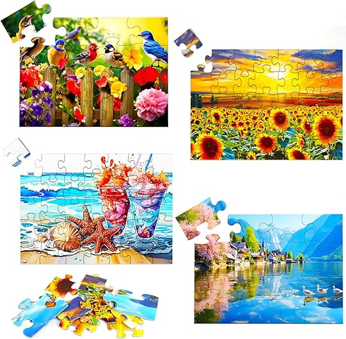 Miniatura 1 de Neoflavie Paquete de 4 rompecabezas de demencia de 16 y 35 piezas grandes, productos de Alzheimer y rompecabezas de piezas grandes para personas