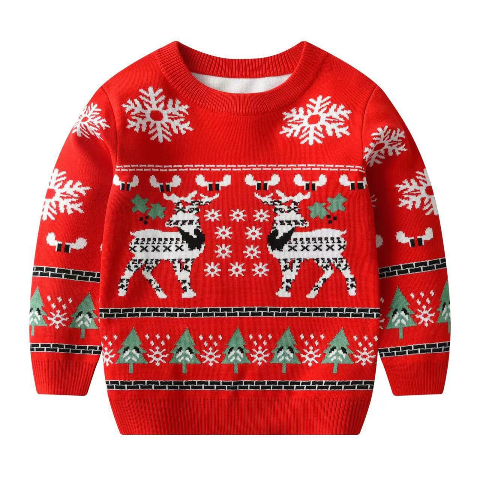 Ugly Christmas Sweater for Girls Funny Xmas Knit Pullover Shirts Kids Child Holiday Jumper Tops Outfit 2-14 Years