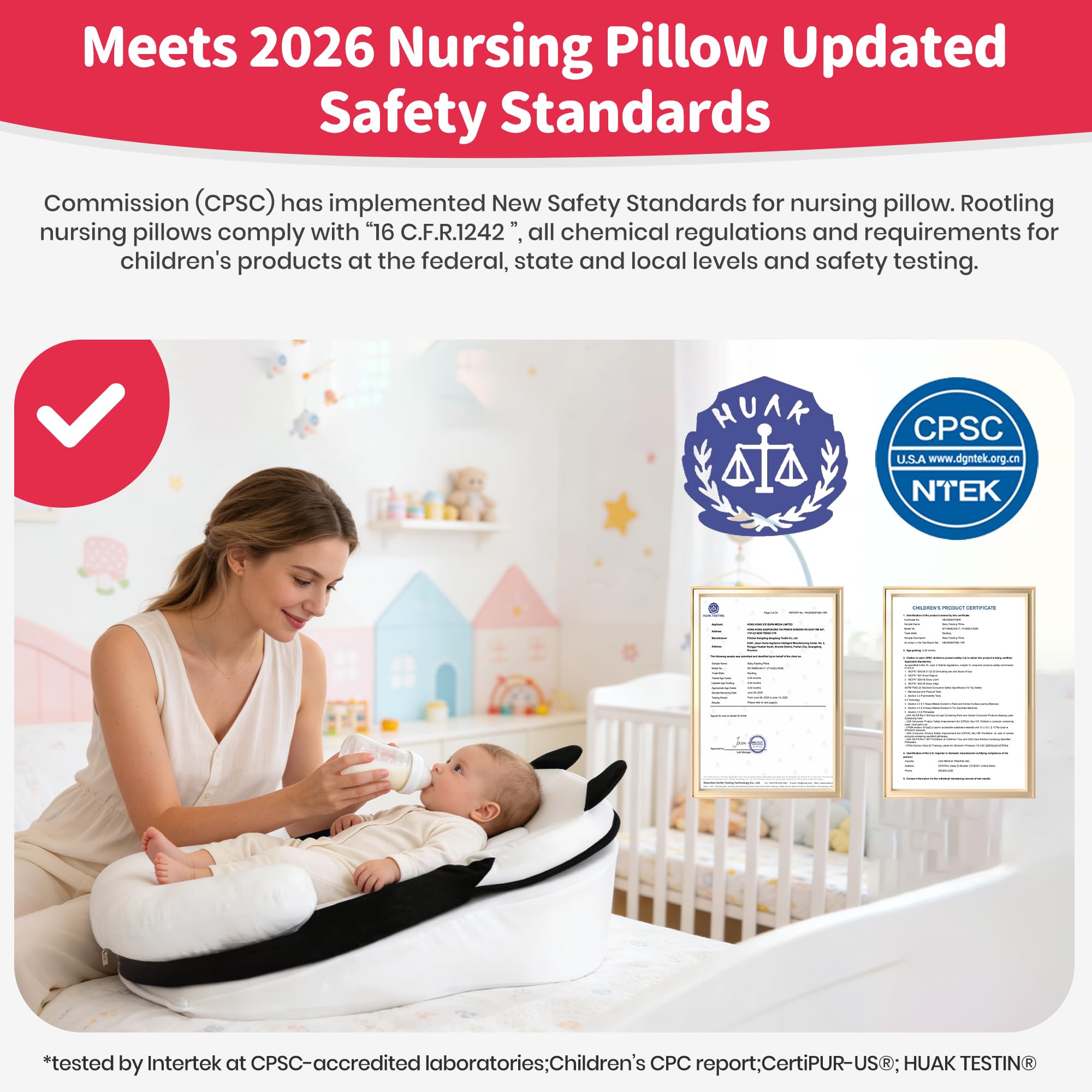 Condition photo showing New/Like New for rootling baby feeding pillow, anti overflow feeding pillow for reducing spit-up, safety nursing pillow, baby lounger reflux wedge breastfeeding, removable top and bottom