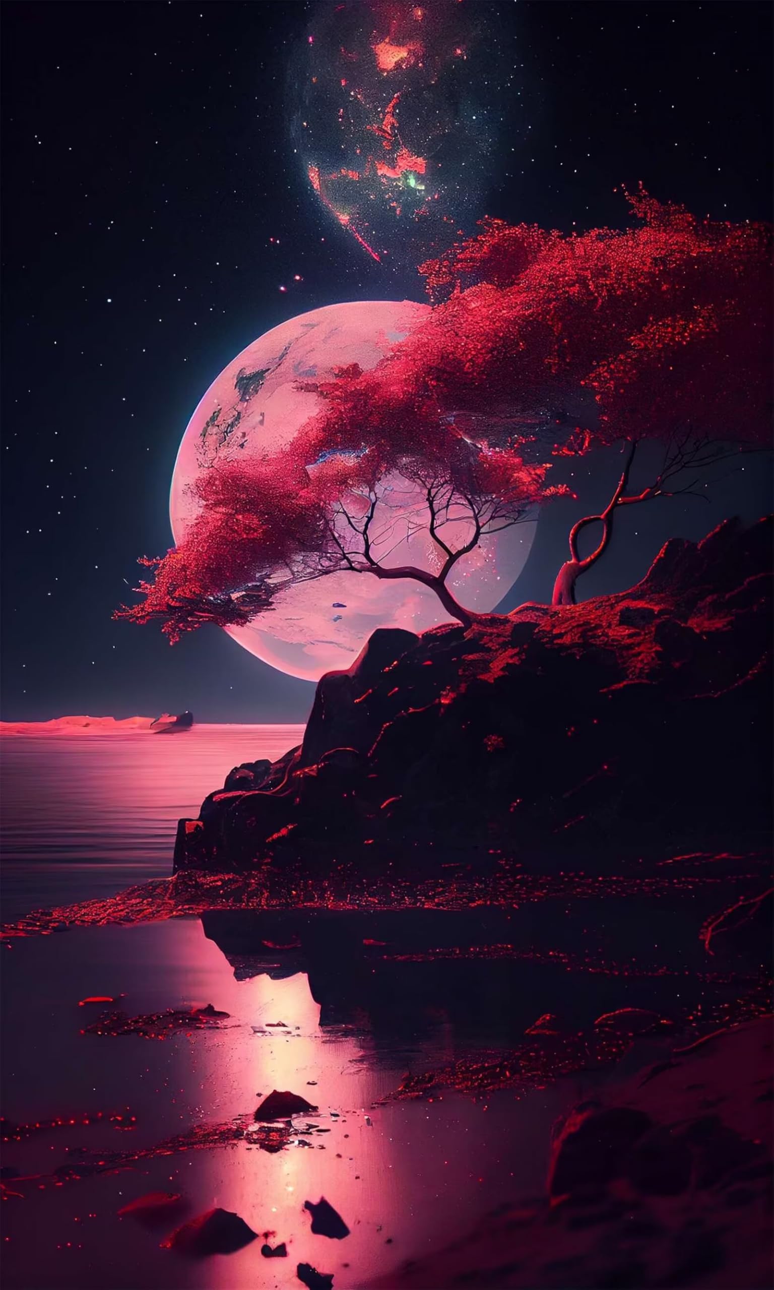 Puzzle dla dorosłych, 1000 elementów, Red Fantasy Landscape Artwork Puzzle 75 x 50 cm, kolorowe puzzle "zrób to sam" do dekoracji domu, rodzinne puzzle dla początkujących i dzieci