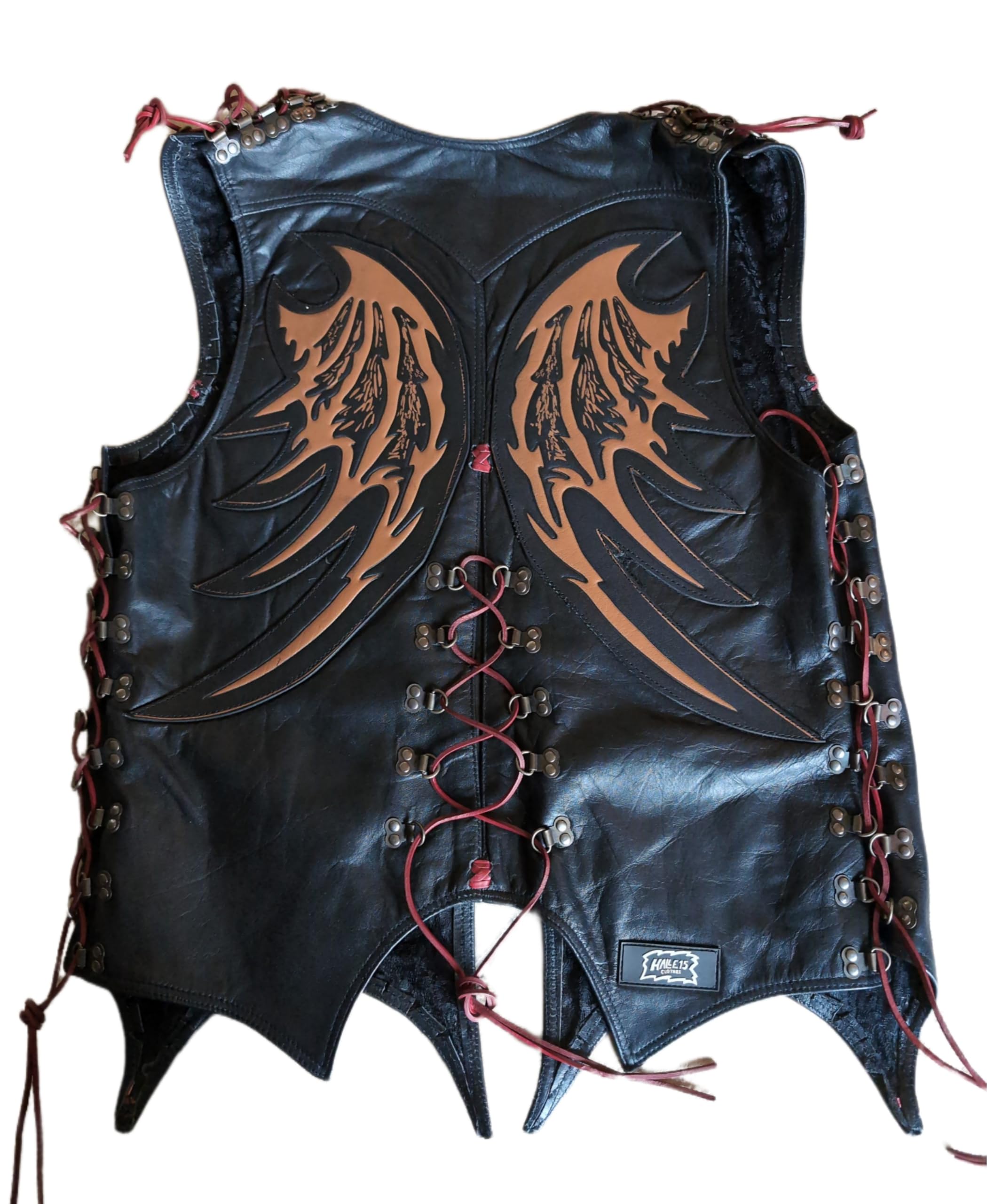Original Clothes - Lederweste - UNISEX! - Demon Wings Weste - Dämonen Flügel Weste
