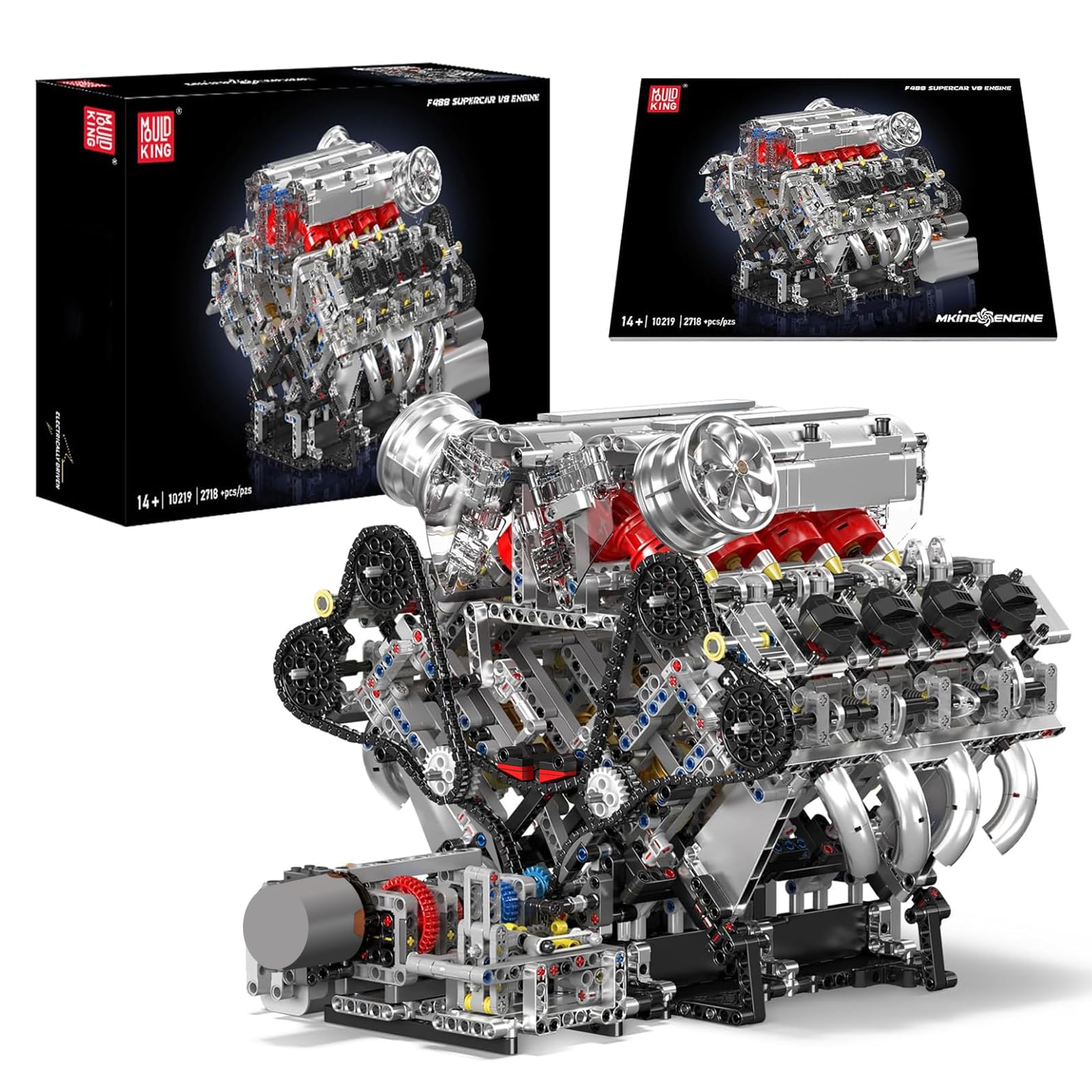 Amazon.co.jp: Mould King 10219 MOC Technik F 488（V 8）8気筒