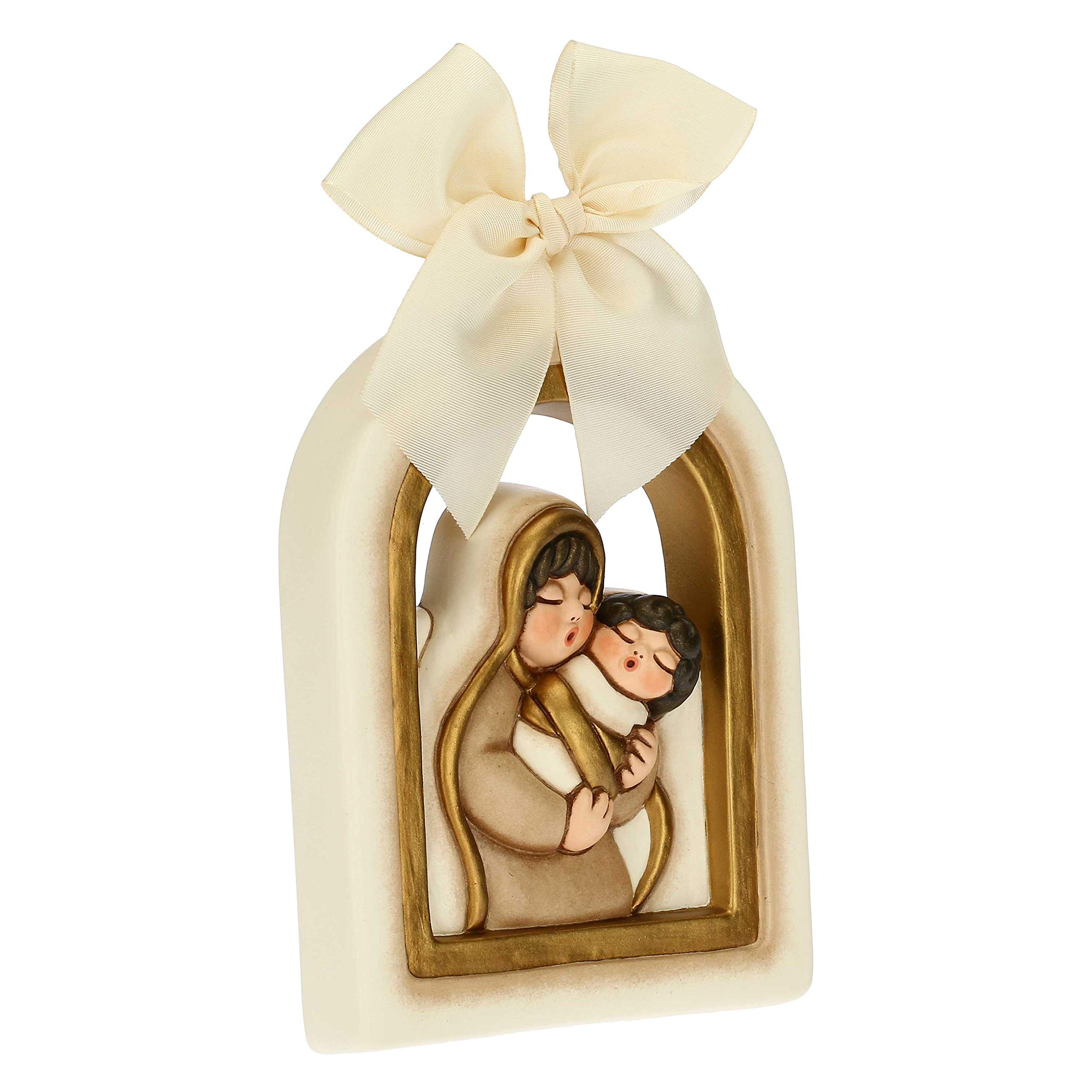 THUN - Formella con Madonna e Bambin Gesù - Decorazioni Natale Casa - Formato Medio - Ceramica - 9 x 1,8 x 14,5 h cm