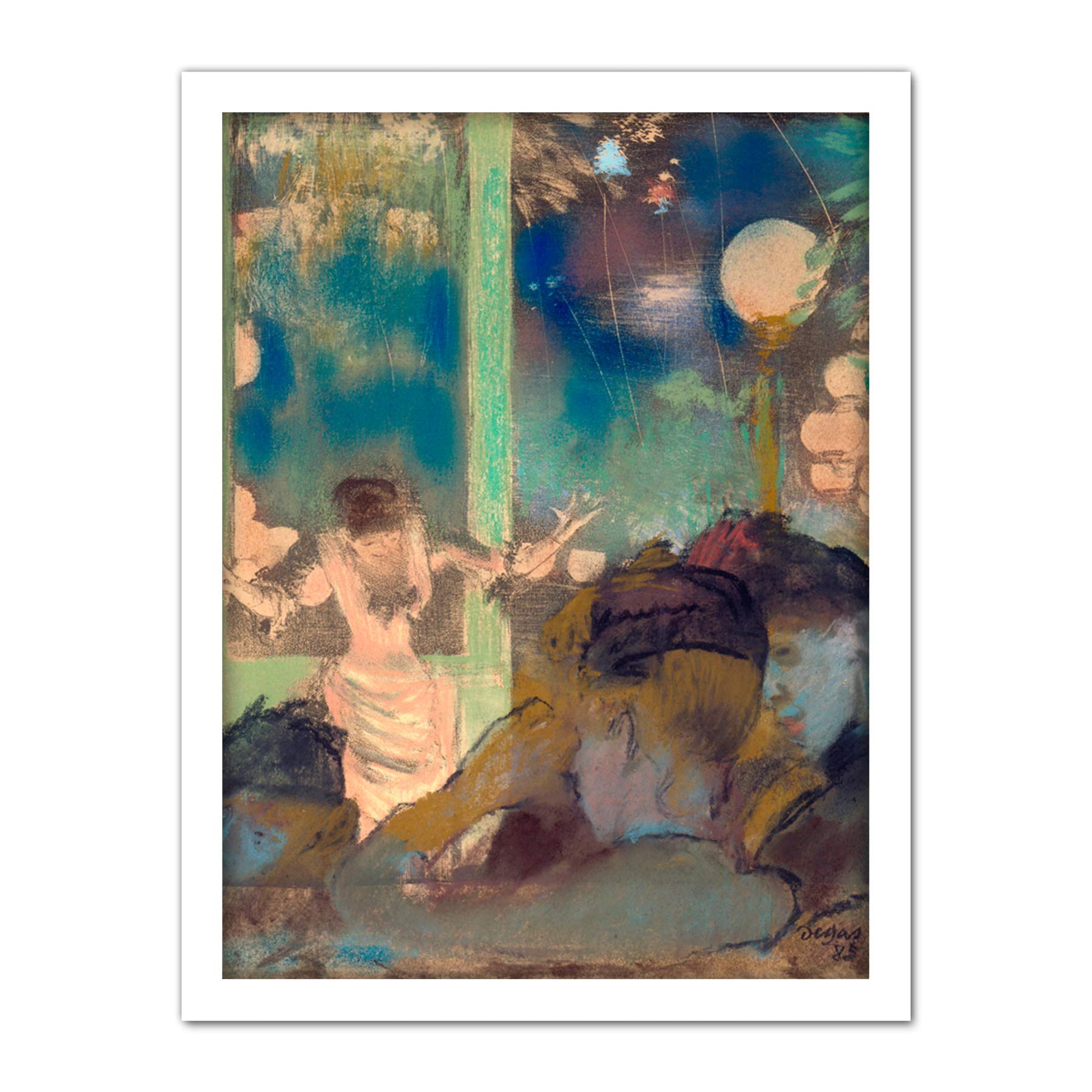 Edgar Degas Mademoiselle Becat At The Cafe Des Ambassadeurs Large Framed Art Print Poster Wall Decor 18x24