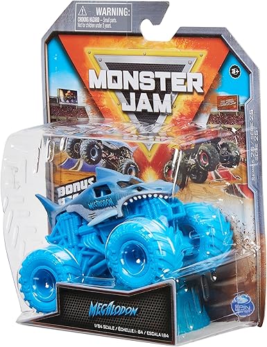 Miniatura 5 de Monster Jam, Camión monstruo oficial Megalodon, vehículo fundido a presión, escala 1:64, juguetes para niños a partir de 3 años