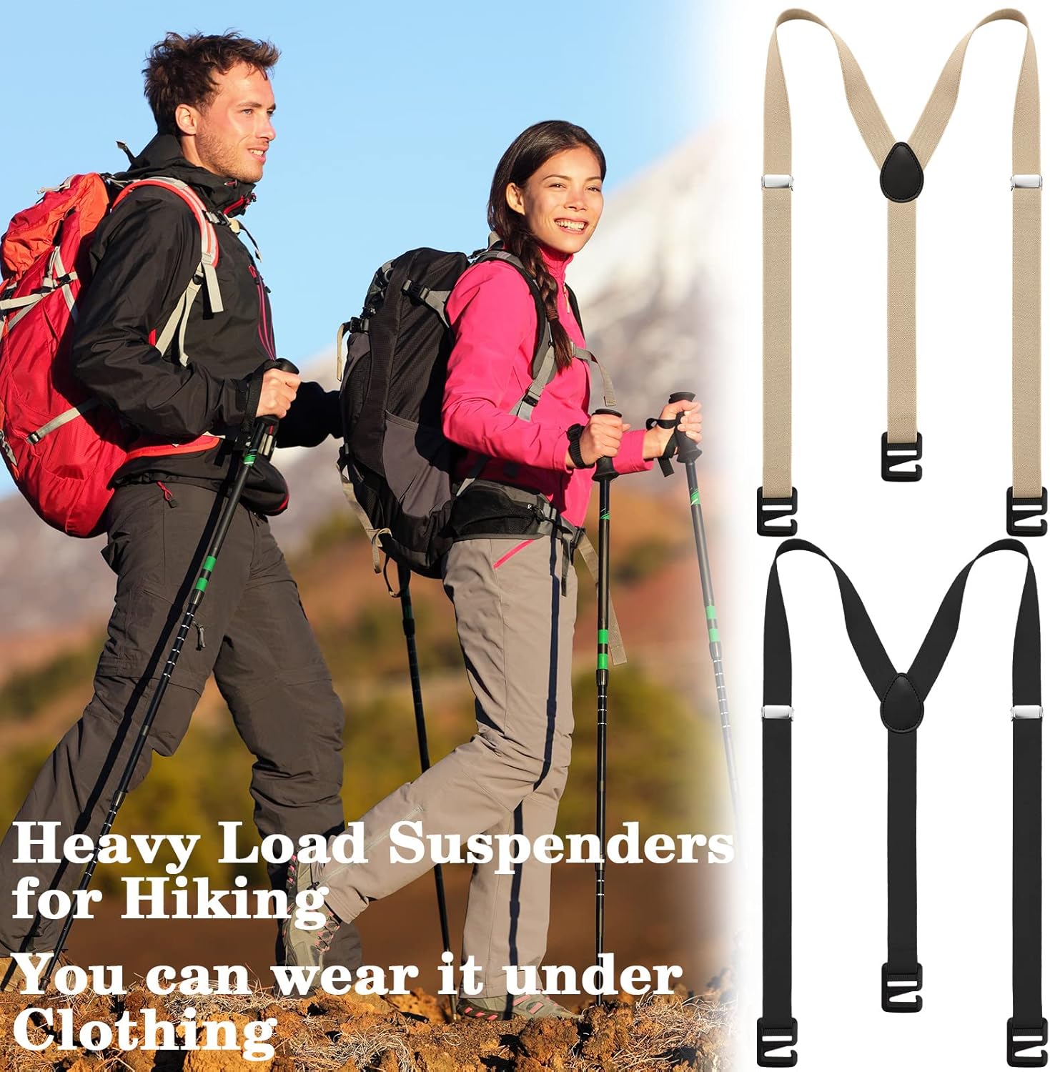 2 Pcs Hidden Suspenders for Men Hiking Suspenders Undergarment