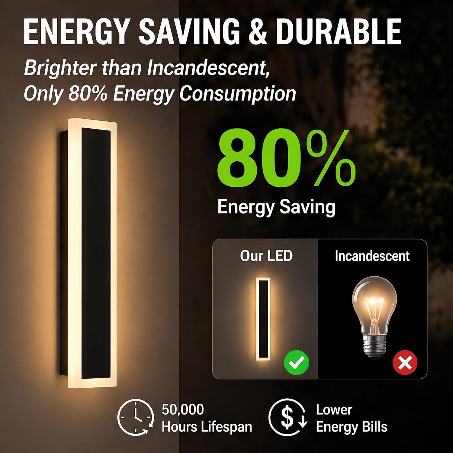 Upgraded 31inch 2pcs Modern Outdoor Wall Light,4.72 Inch Wide Dimmable Linear Outdoor Wall Sconce Waterproof Ip65,Black LED Long Outdoor Lights for Garage Front Door Exterior Wall Lights