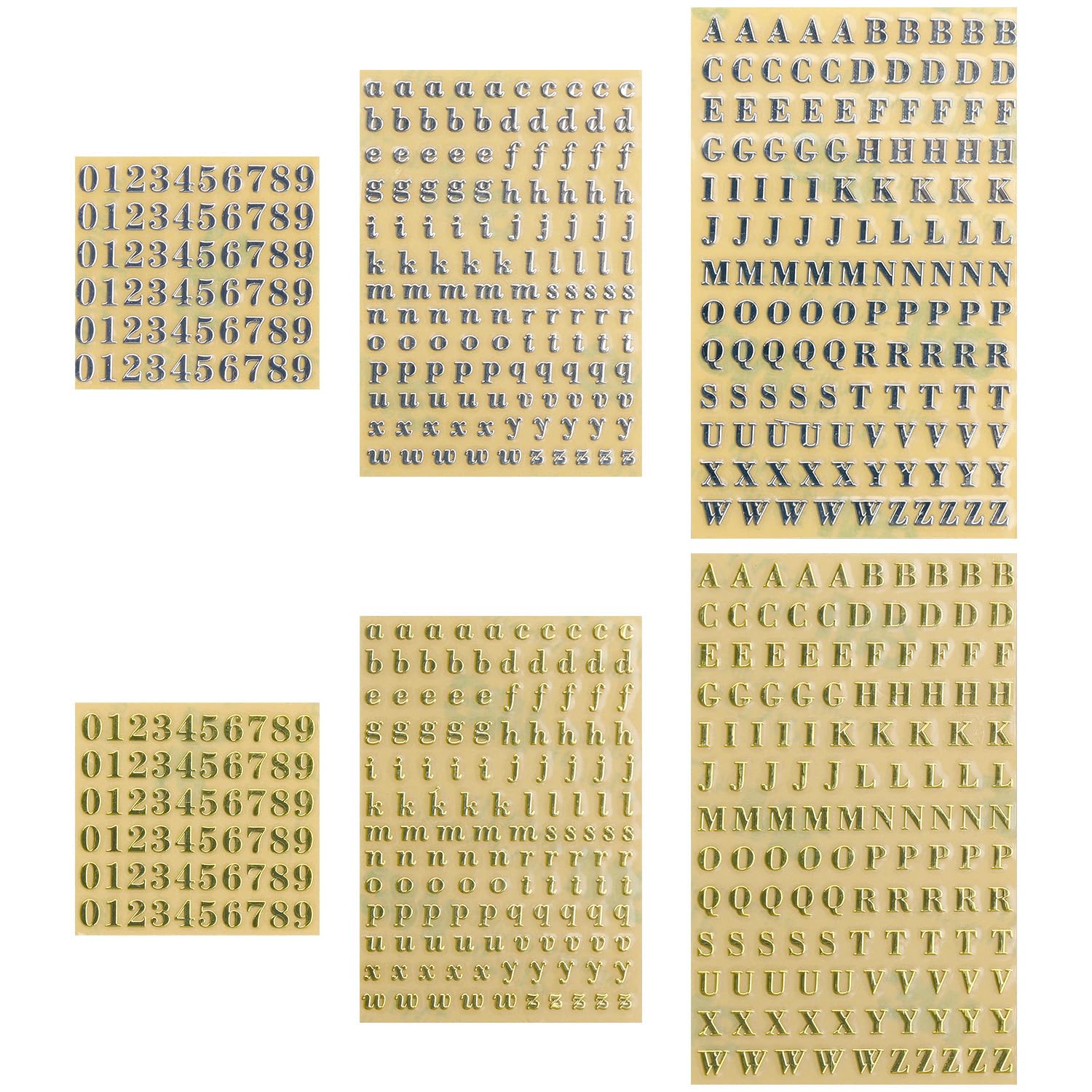 Gaomumu Gold 6Pcs Glitter Alloy Alphabet And Number Stickers, Mini 3Mm Self-Adhesive Letters And Numbers, For Diy Crafts, Scrapbooking, Resin Art, And Phone And Laptop Decoration