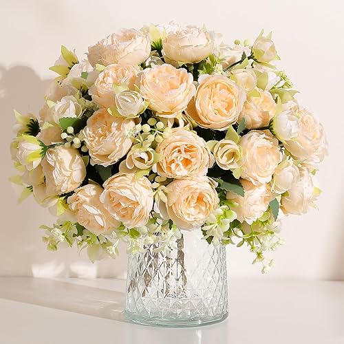 Luyue Ramo de flores de seda de peonía artificial vintage, 2 unidades, decoración del hogar y boda (brote rosa oscuro) Luyue Ramo de flores de seda de peonía artificial vintage, 2 unidades, decoración del hogar y boda (brote rosa oscuro)