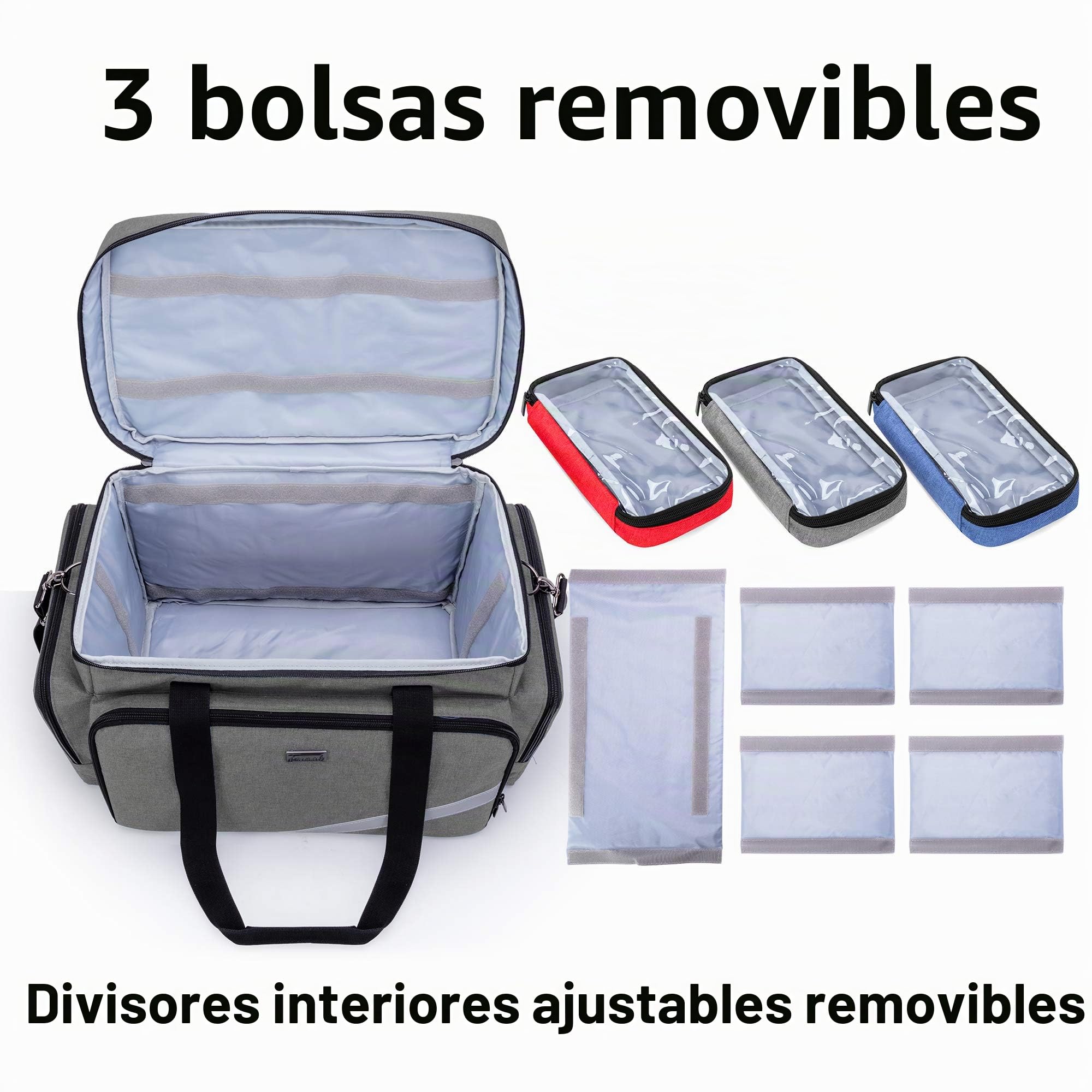 Trunab Bolsa de Emergencia Vacía, Bolsa de Enfermería Bolsa de Rescate Profesional Gran Capacidad con Tablero de División Interior y Fondo Antideslizante, Caso de Enfermera a Domicilio
