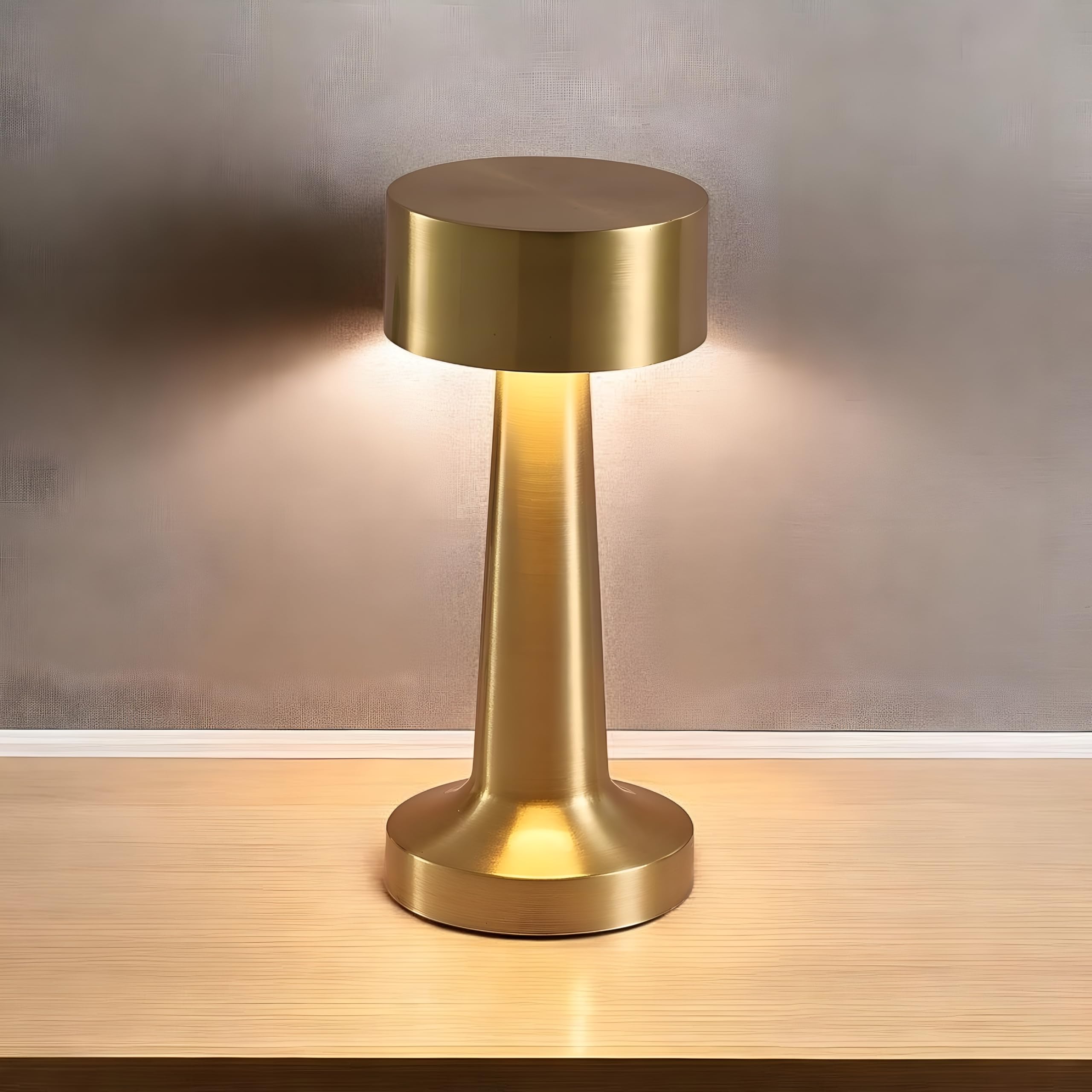 CLAPONE LED Table Lamp – Touch Control with 3 Brightness Levels & 3 Color Modes | Rechargeable Metal Desk Lamp for Bedroom, Nightstand, Living Room, Office & Study Table (Glod, 1 Pcs)-image-8