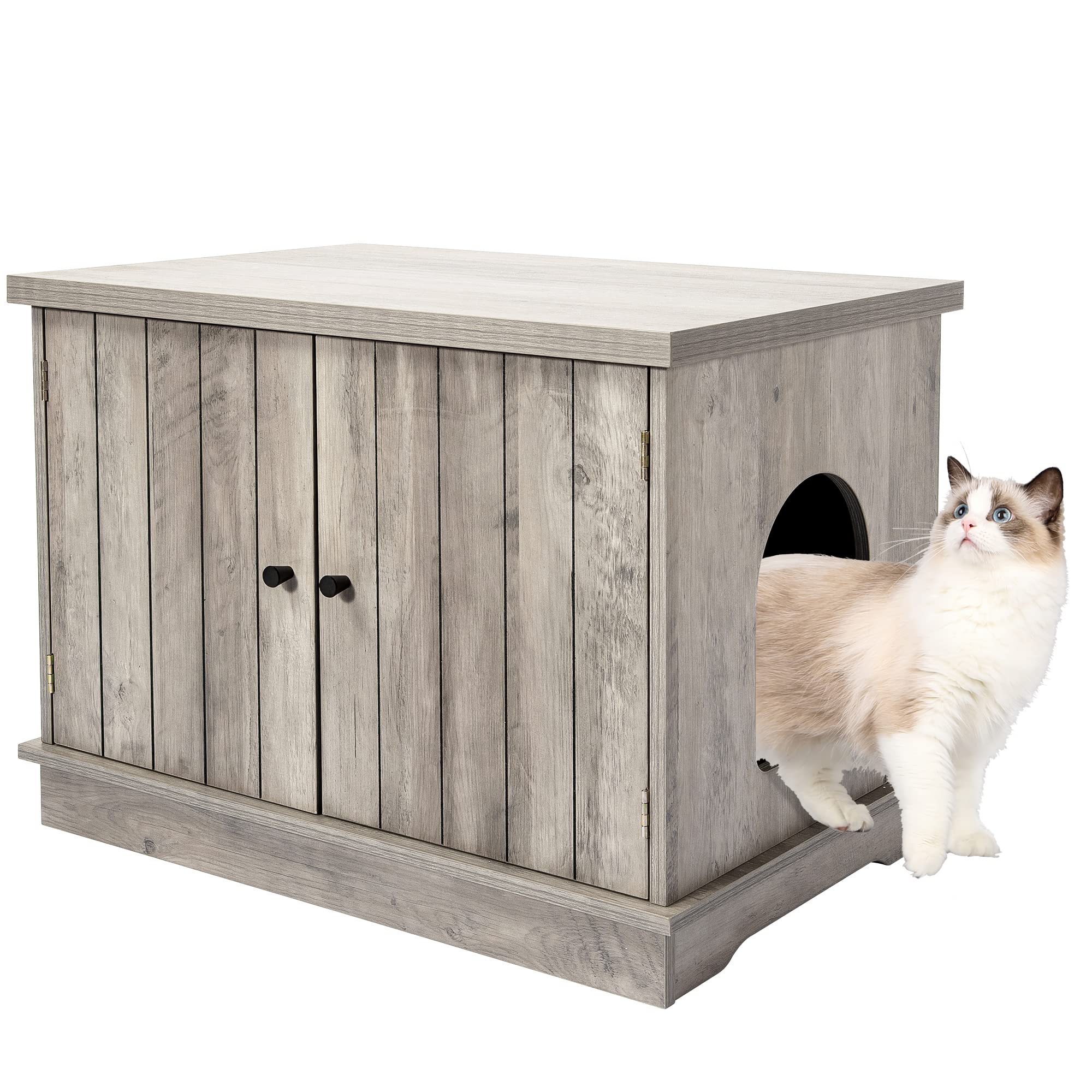 Buy IDEALHOUSE Cat Litter Box Enclosure, Litter Box Bench for Cleaning