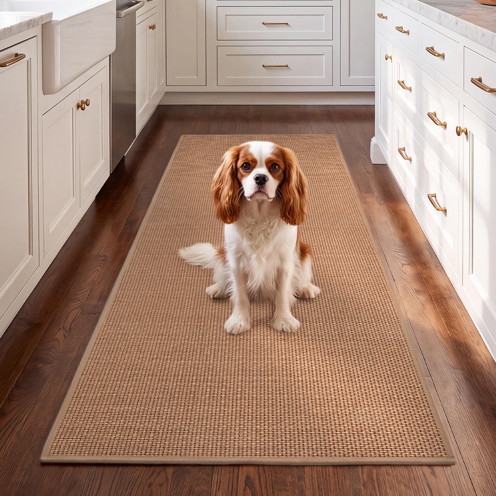 Zerbino 44x150cm, Passatoia da Cucina Antimacchia, Tappeto Corridoio | Gomma Antiscivolo, Tappetino per Pavimenti in Piastrelle e Legno, Porta D'Ingresso, Ingresso, Cucina, Bagno, Lavanderia