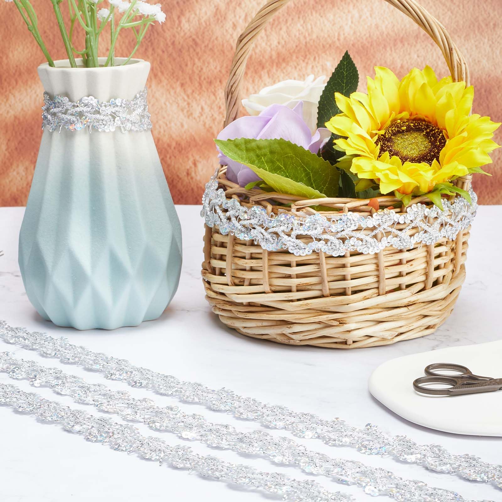 Nastro In Pizzo Veneziano Bianco – 7 Metri, Larghezza 3,8 Cm, Ricamo Floreale, Per Cucito E Decorazioni Fai Da Te