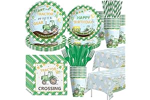 Tractor Birthday Decorations Tableware: Celebrate a Farm-tastic Birthday with Green Tractor Party Supplies