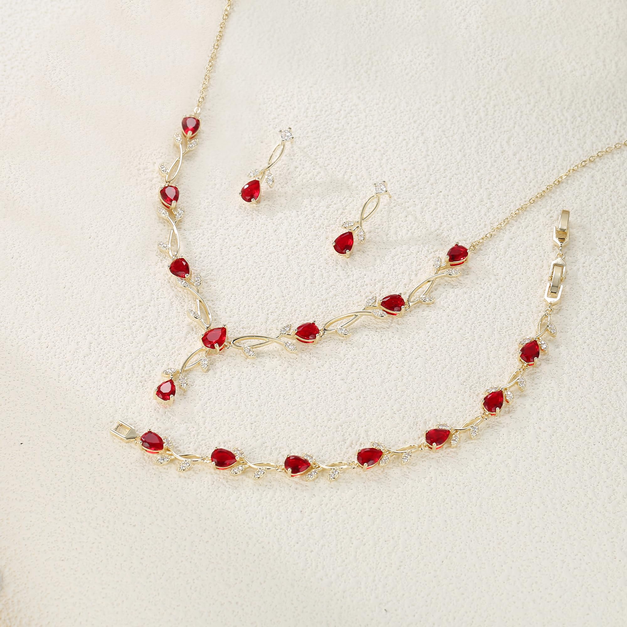 Zirconia gioielli per donne spose scintillanti goccia marquise pietra portafortuna collana orecchini bracciale per ballo di fine anno