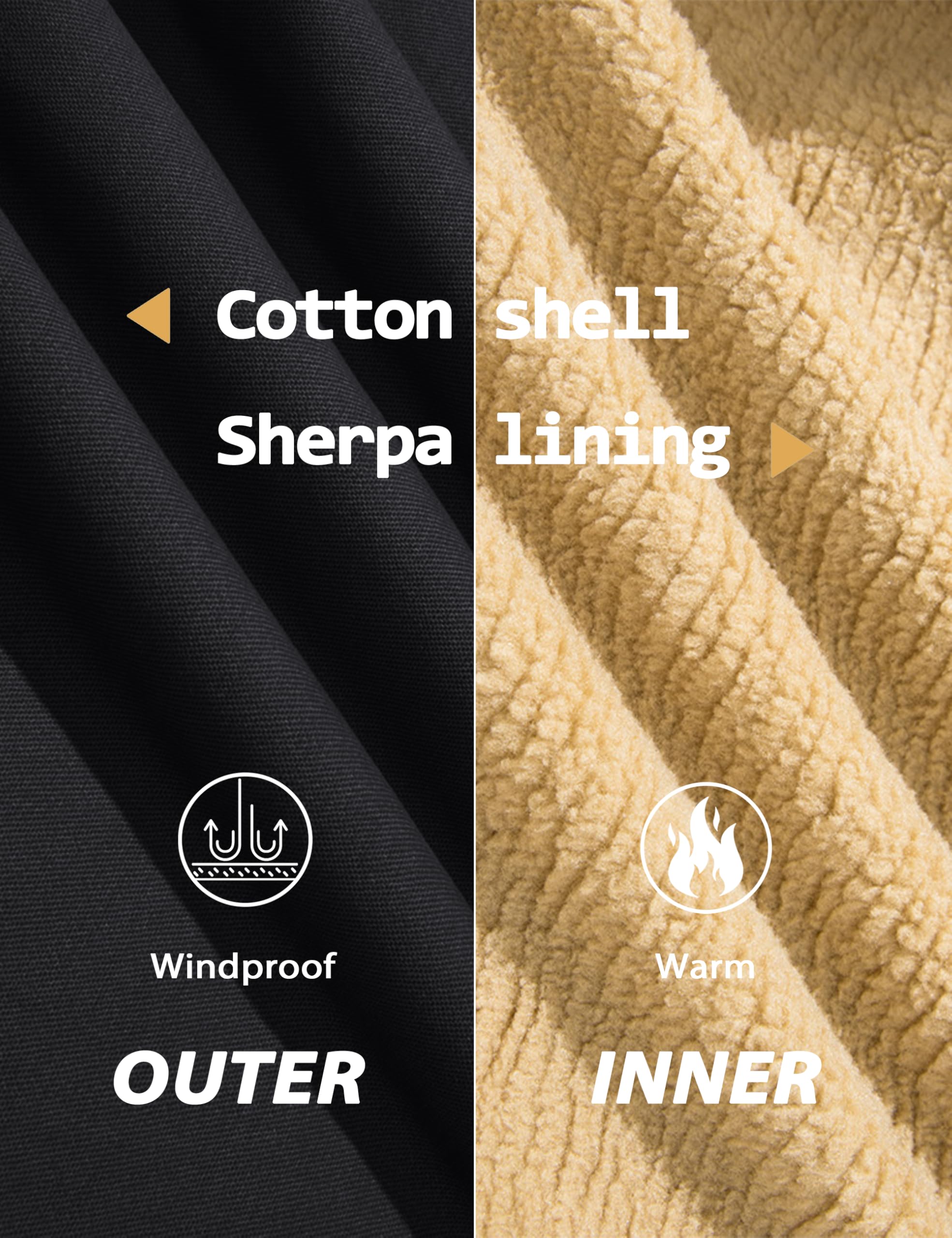 MAGCOMSEN Giacca Invernale da Uomo Giacca di Transizione Calda con Interno in Pile Giacca da Volo Antivento Giacca Bomber Cargo