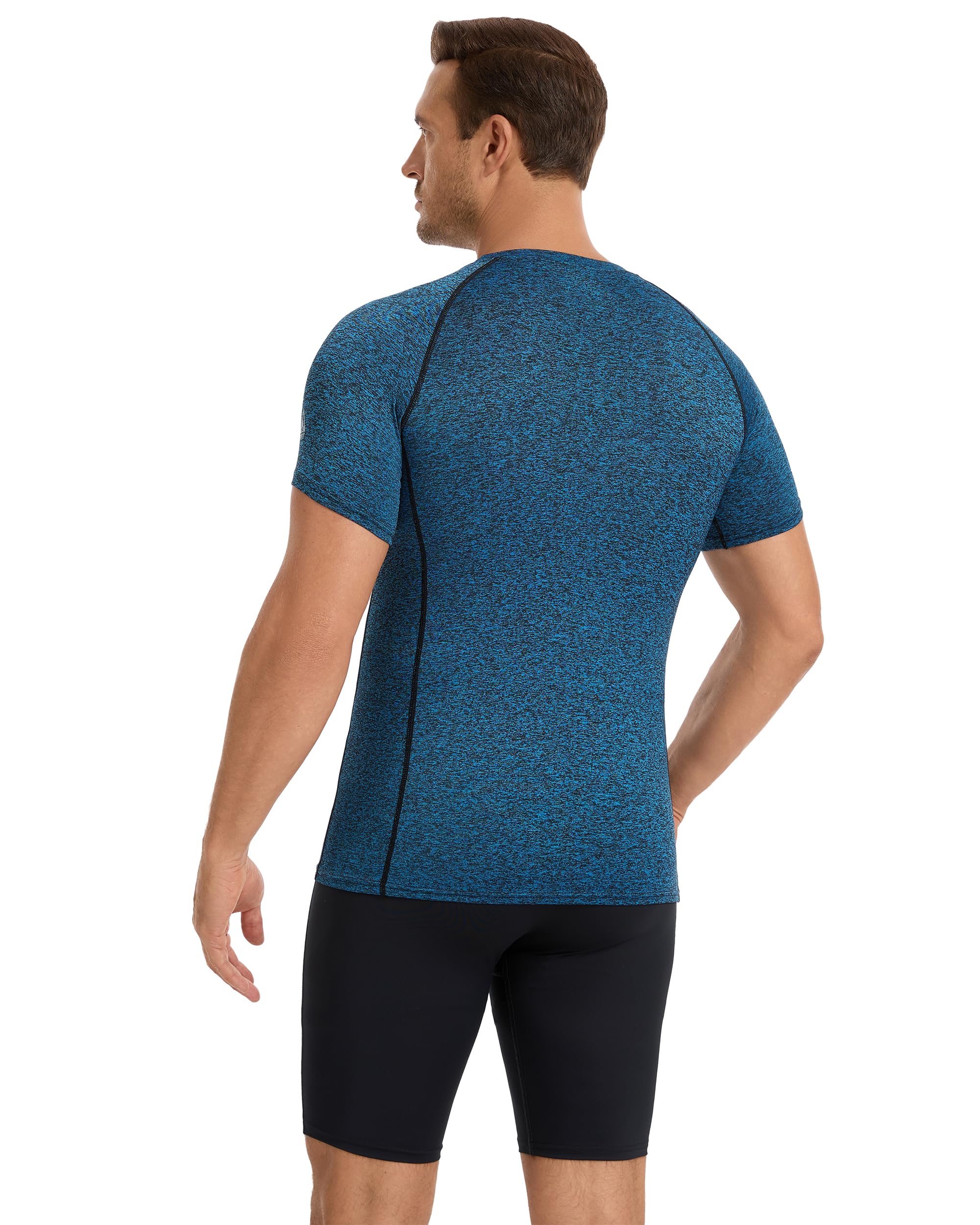 AMZSPORT Camisa de Compresión para Hombre Camiseta de Manga Corta Fitness Shirt