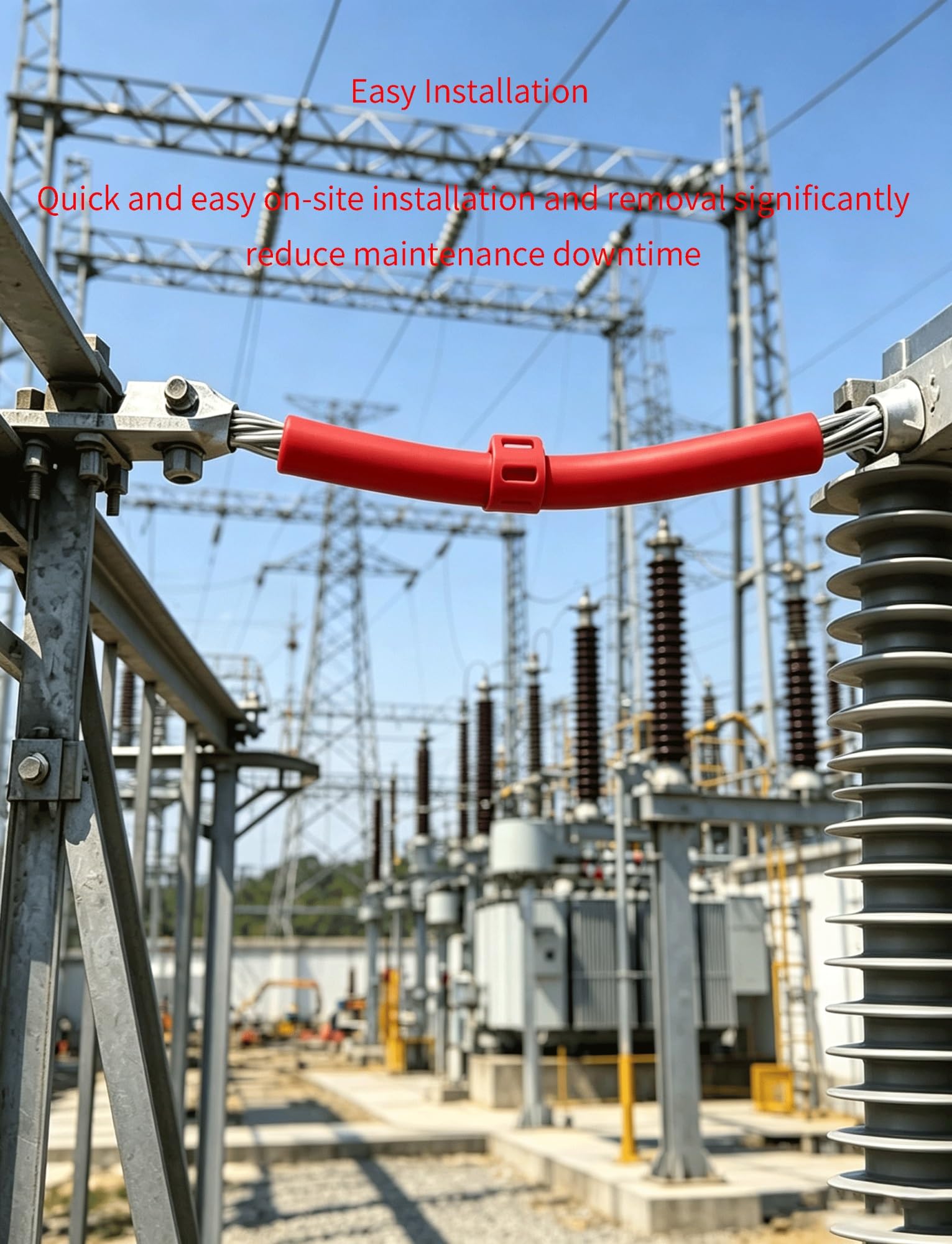 Genérico Silicona de Manga Aislante de Alto Voltaje | For aislamiento de barra colectora de línea aérea de cable desnudo(3.5cm/1.4in)