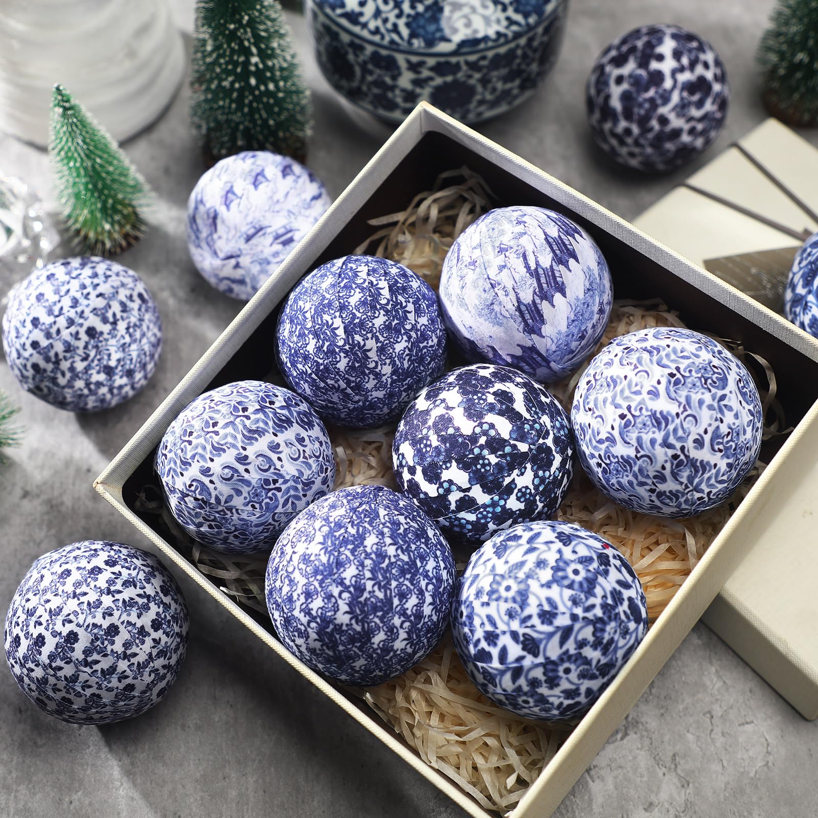 Blue And White Decorative Balls For Bowls Blue Decorative Balls Etsy