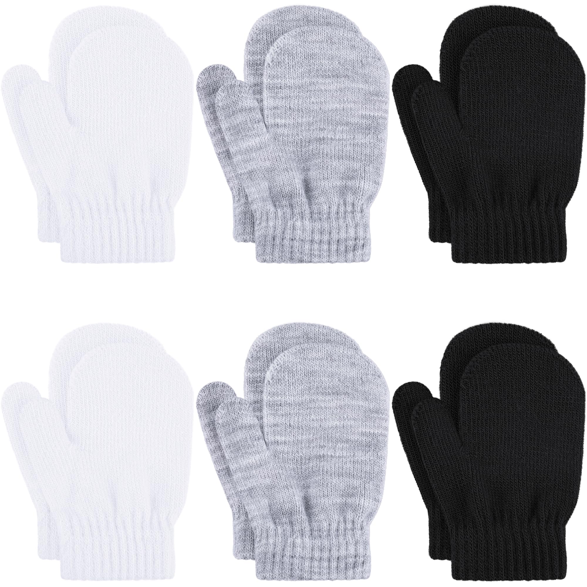 Glooarm 6 paia di guanti invernali per bambini, guanti magici lavorati a maglia, per ragazzi e ragazze