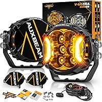 Vista 12 de Auxbeam - Luces de conducción redondas de 3 pulgadas, laterales, 108 W con DRL ámbar, luz de zanja ultraancha de 270°, 3 modos de luz, blanca, ámbar