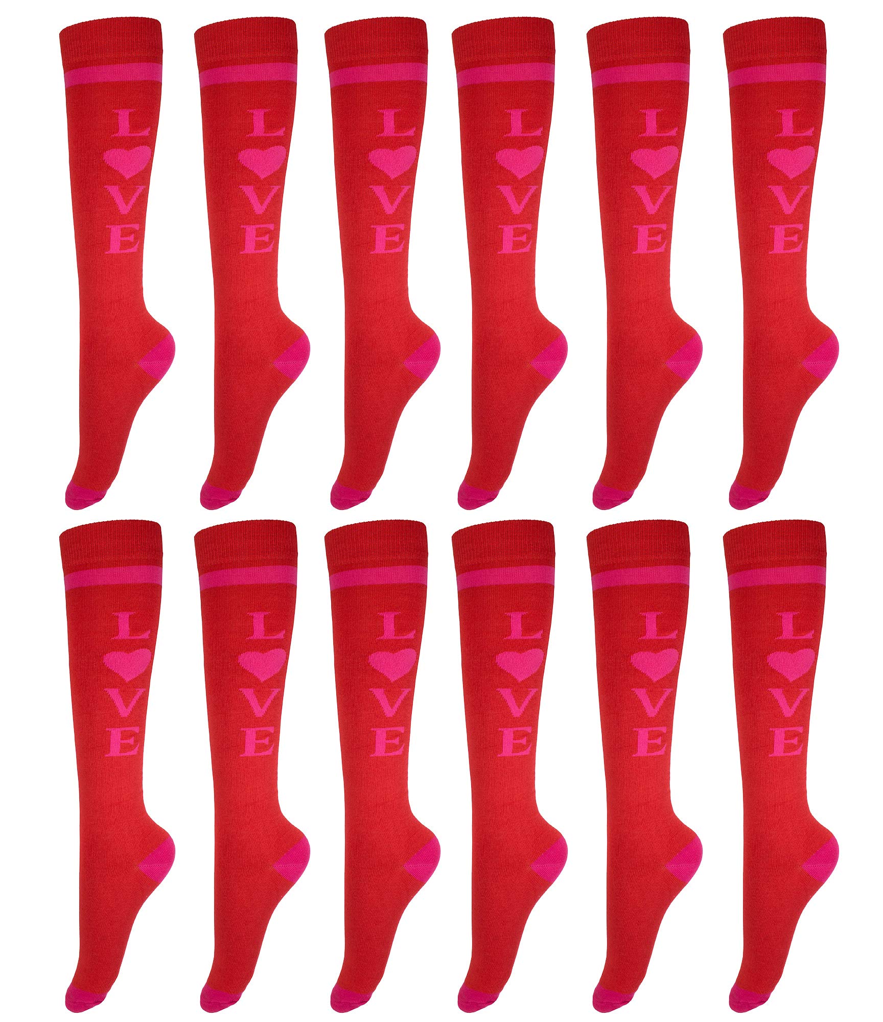 Gelante 12 pares de calcetines hasta la rodilla para mujer, Pattern 20, Talla única