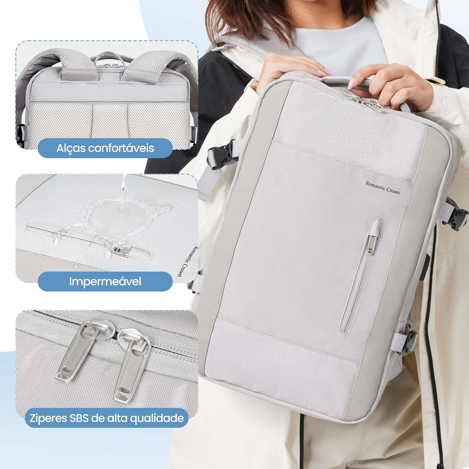 Romantic Crown Mochila Masculina de Viagem para Notebook