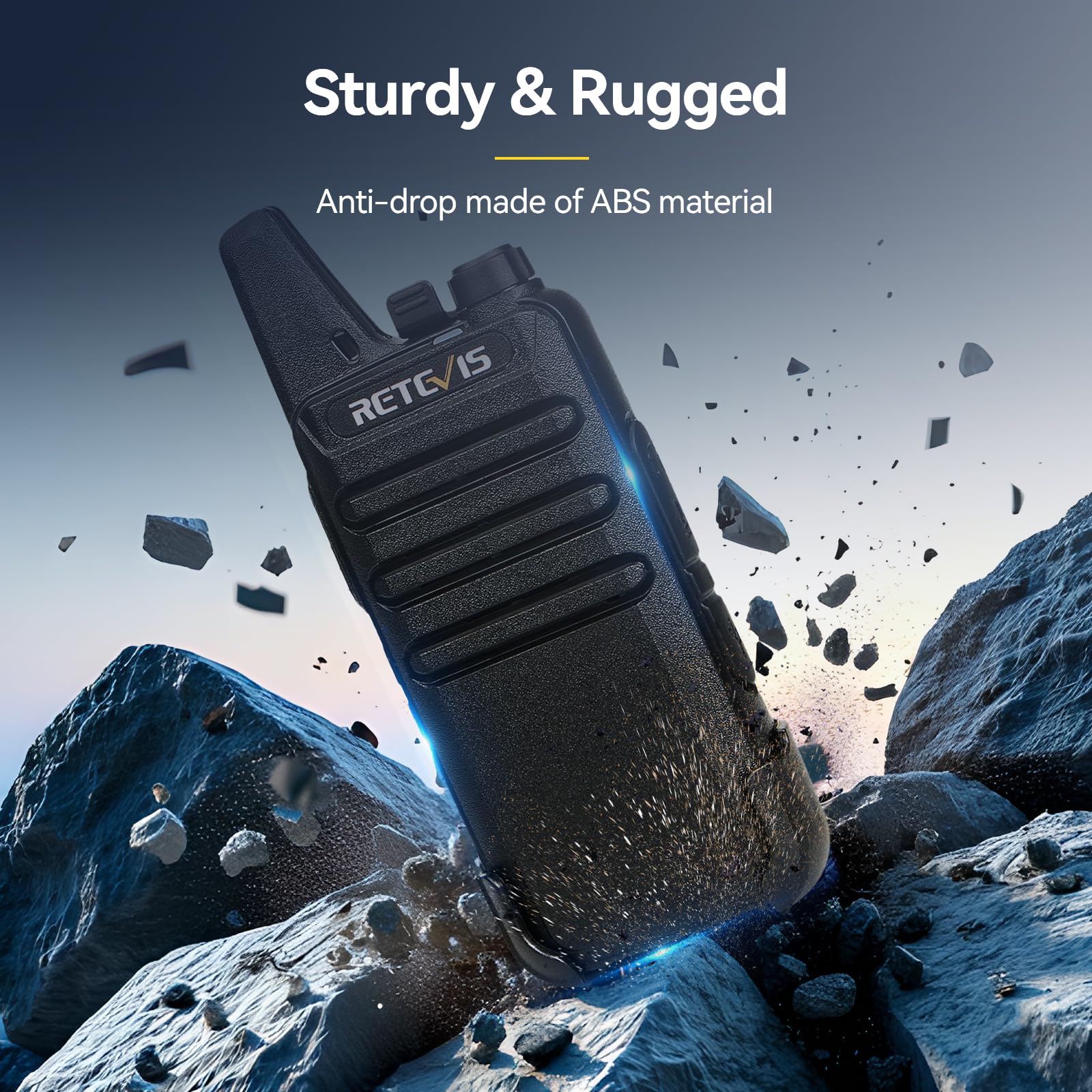Retevis RT622 Talkie Walkie Professionnel PMR446 Mini Ultra-légers Type C VOX Radio Portable Chargeur 6 Voies Noir 6 Paquets