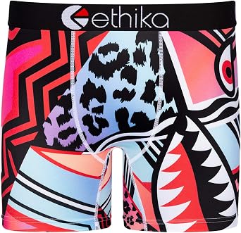 Ethika Mens Mid Boxer Brief, Extended Length, 4-Way Stretch with Signature Waistband - Bomber Eighty Four - Mid