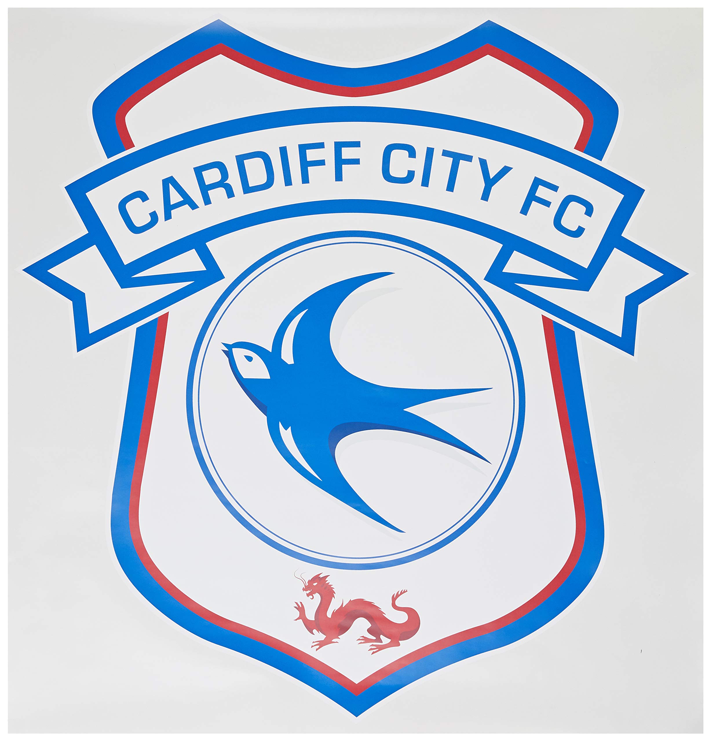 Beautiful Game Blue Official Cardiff City Football Club Crest Wall Sticker Badge Logo Decal Set Vinyl Poster Print (60Cm)